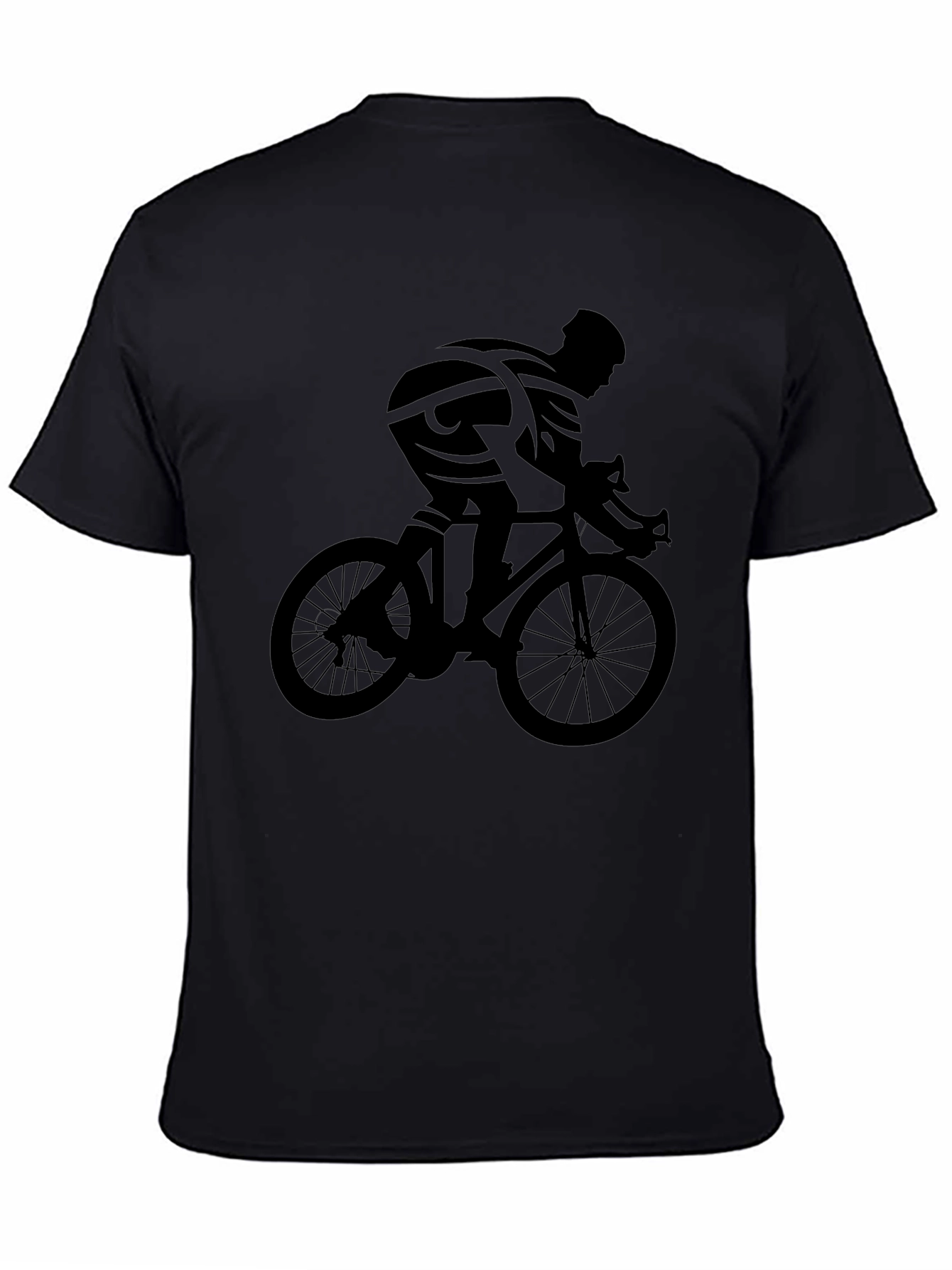 Cyclist Silhouette Graphic Tee - Classic Black