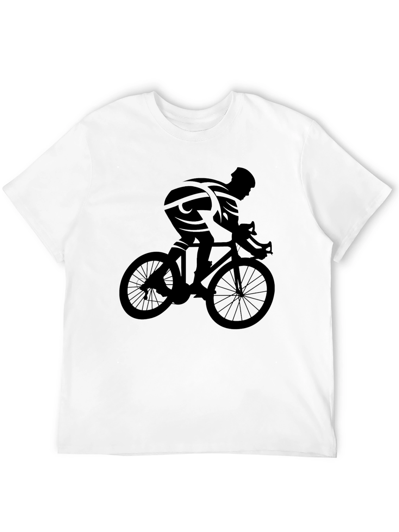Cyclist Silhouette Graphic Tee - Classic Black