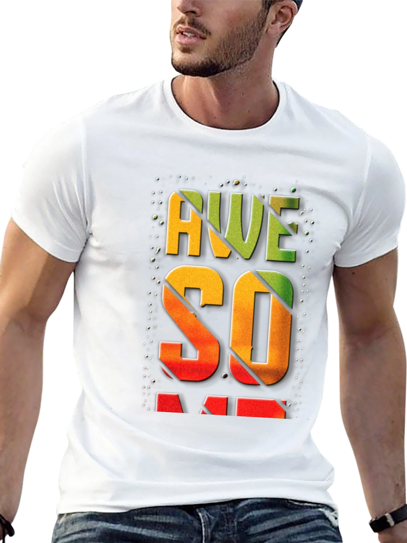Awesome Graphic Print Mens Black T-Shirt