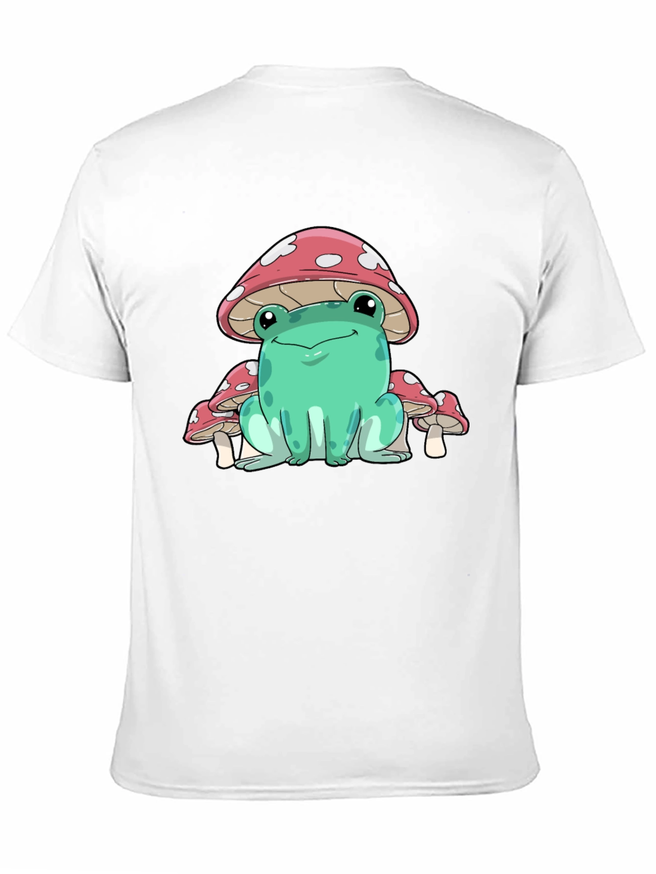 Frog Mushroom Graphic Tee - Whimsical Black T-Shirt