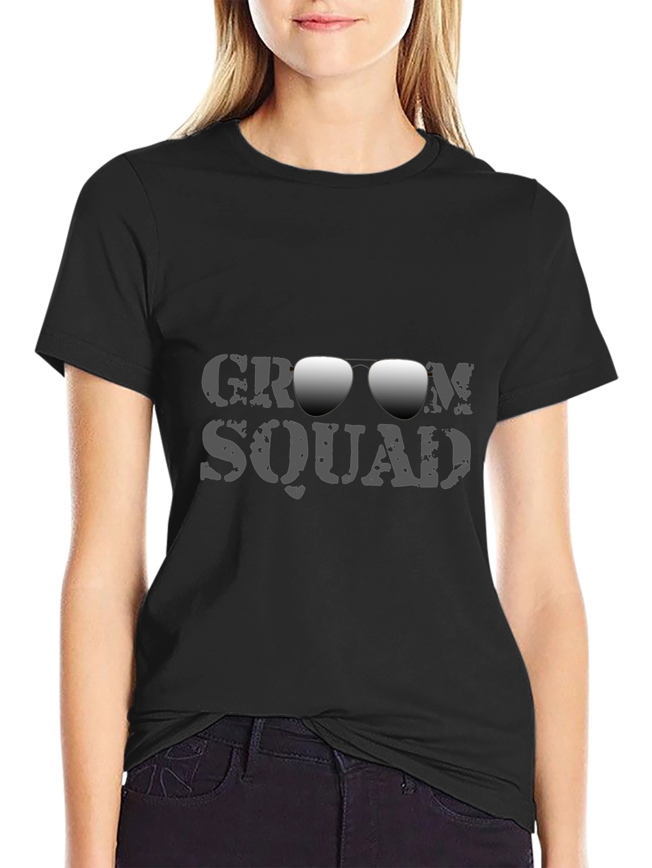 Groom Squad Black Graphic T-Shirt