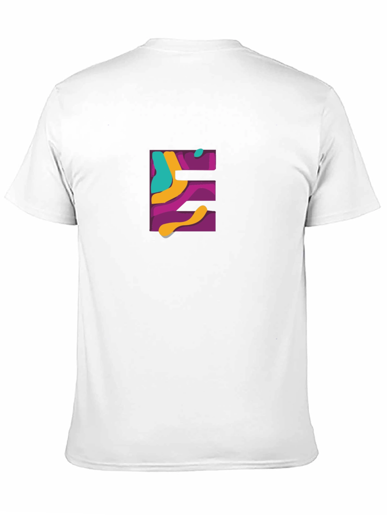 Abstract E Graphic Black T-Shirt
