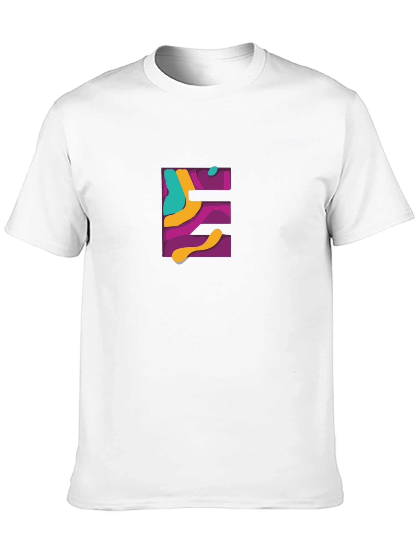 Abstract E Graphic Black T-Shirt