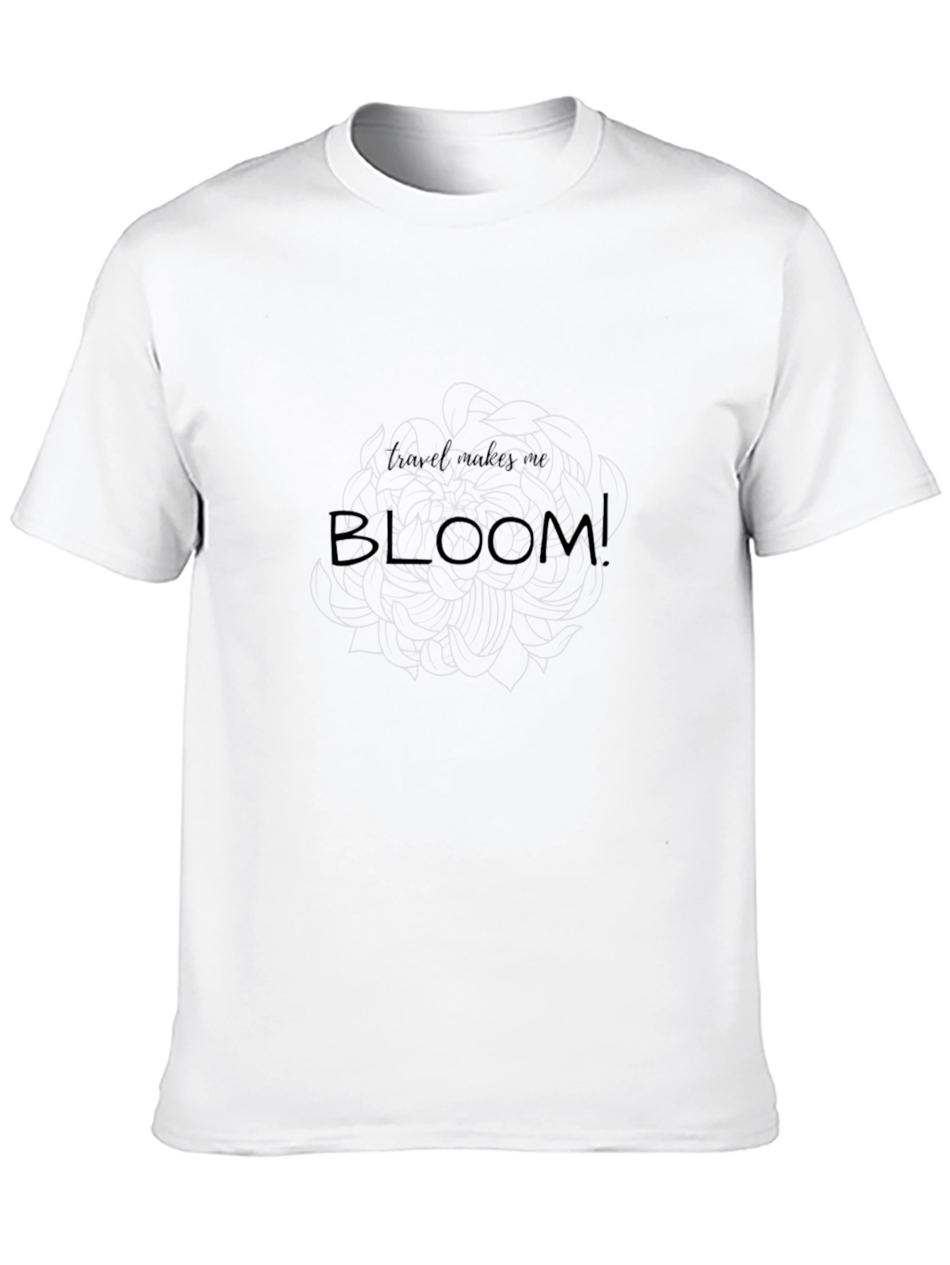 Travel Makes Me Bloom! Black T-Shirt