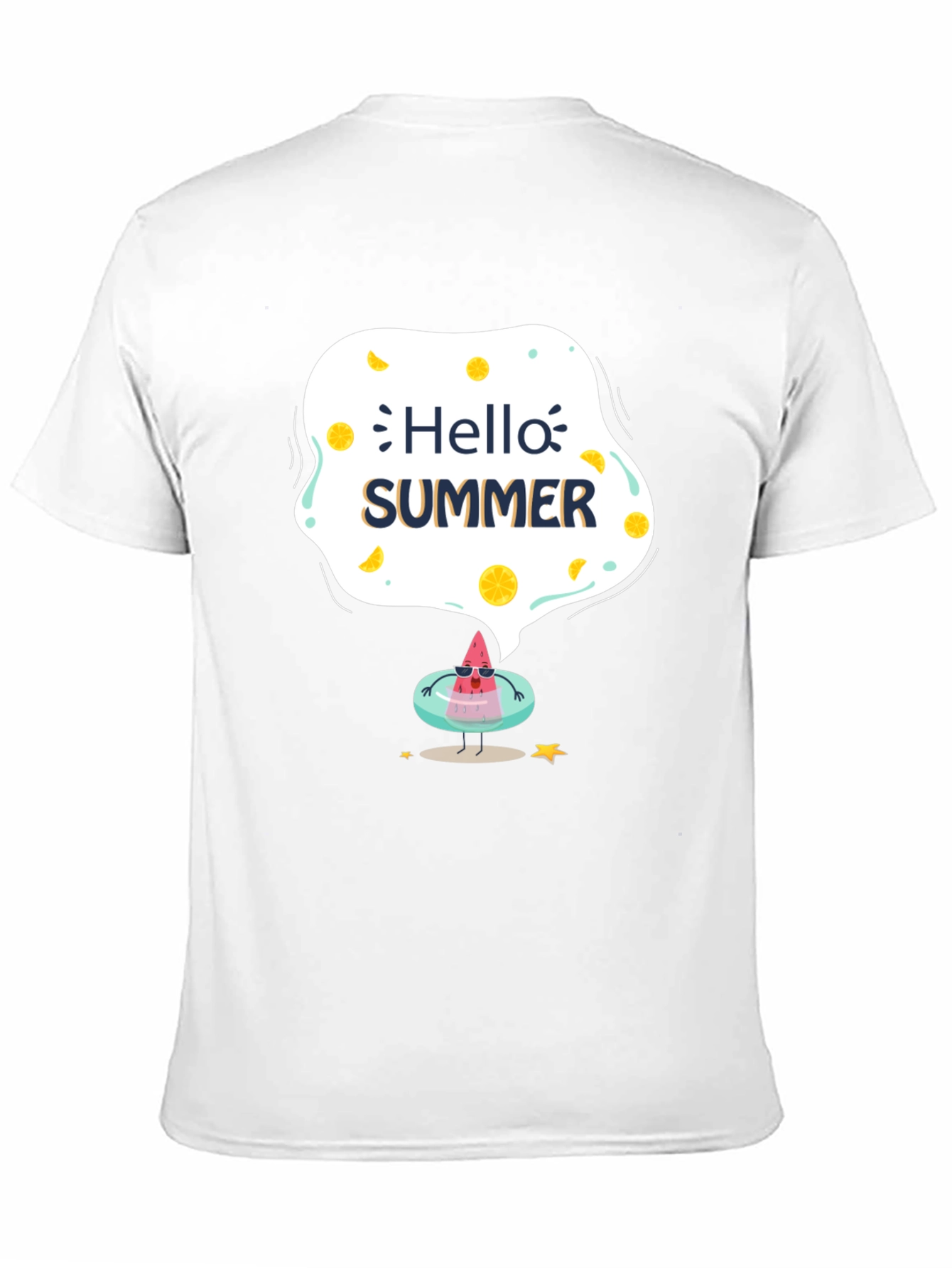 Hello Summer Black Graphic T-Shirt
