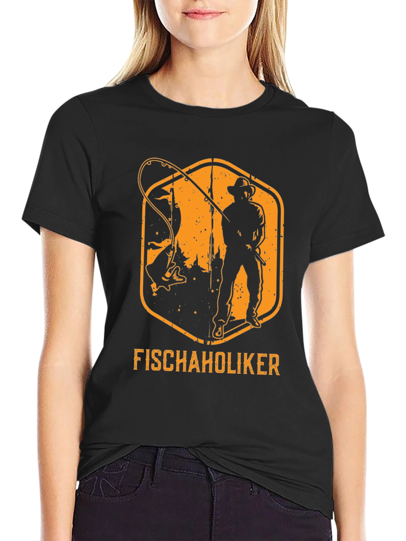 Fischaholiker Fishing T-Shirt - Black Cotton Tee
