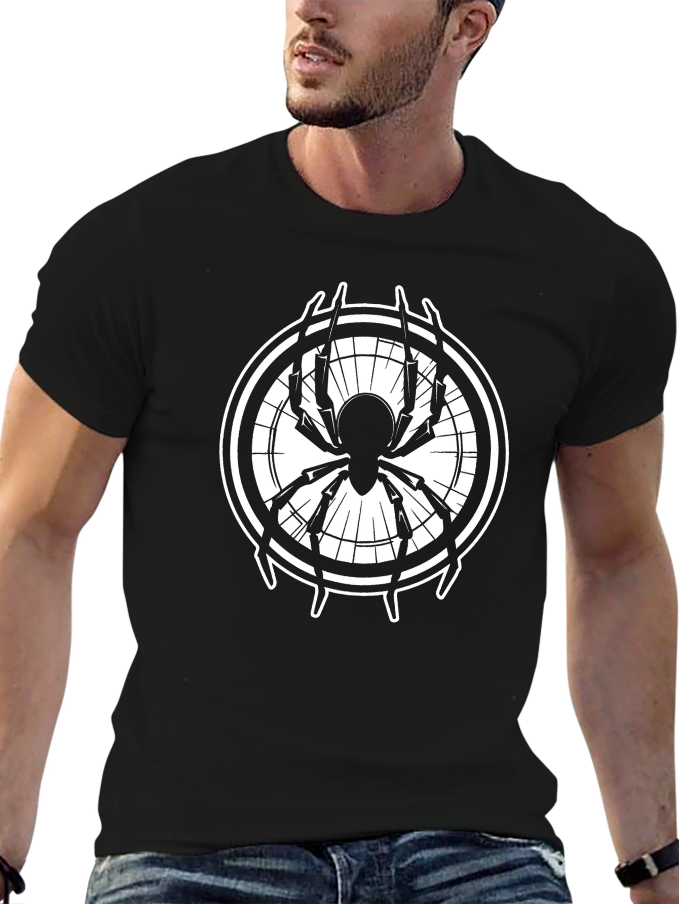 Spider Web Graphic Black T-Shirt
