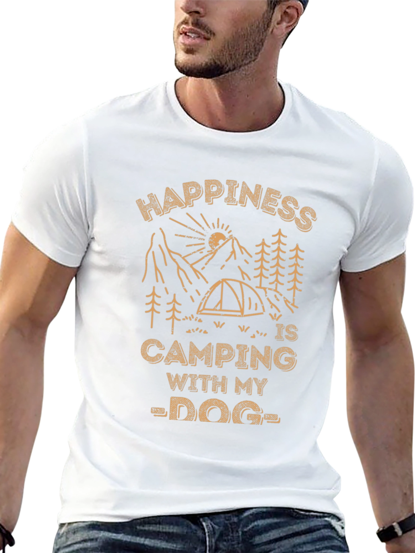 Camping with My Dog T-Shirt - Happiness Graphic Tee