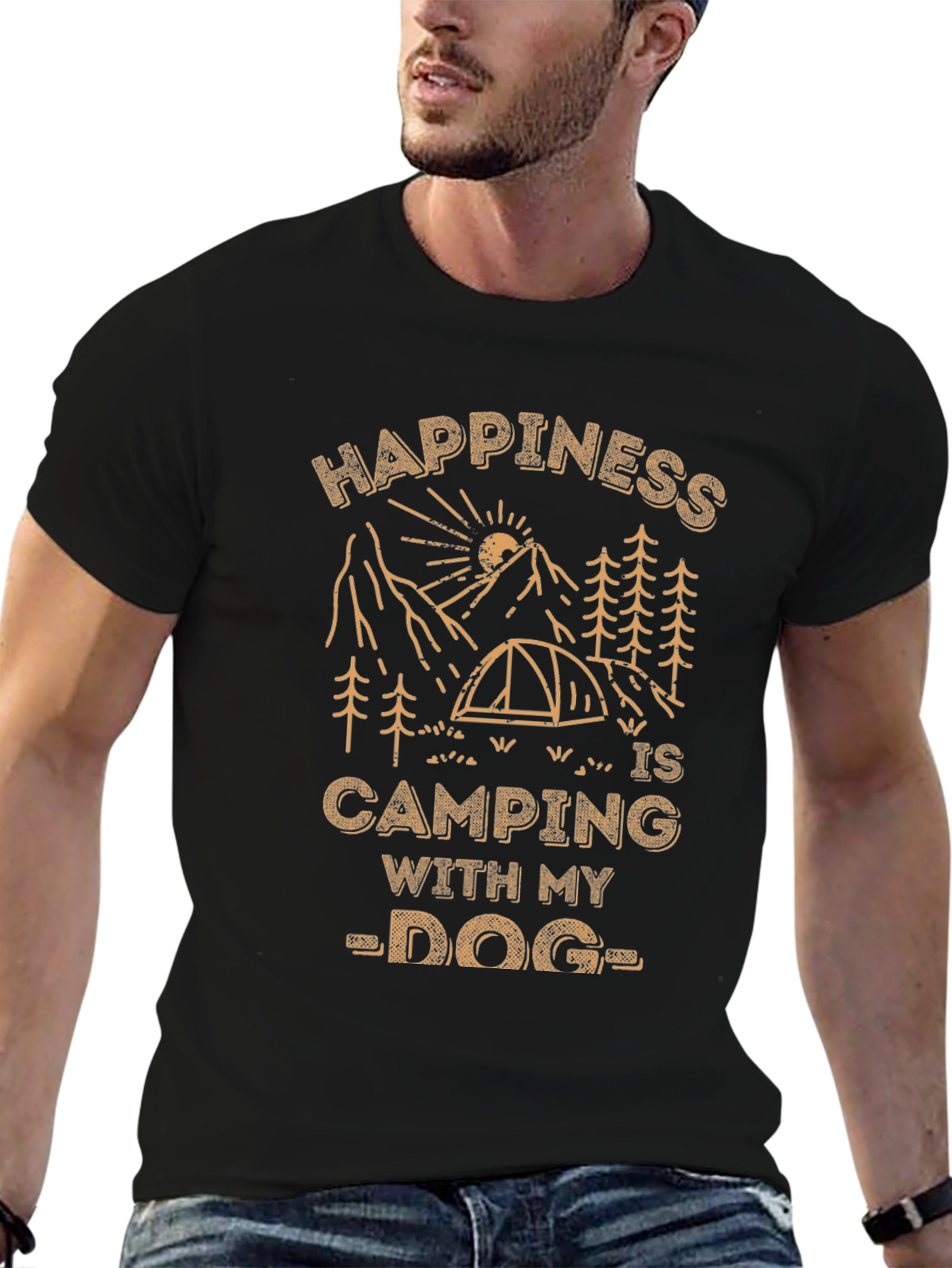Camping with My Dog T-Shirt - Happiness Graphic Tee