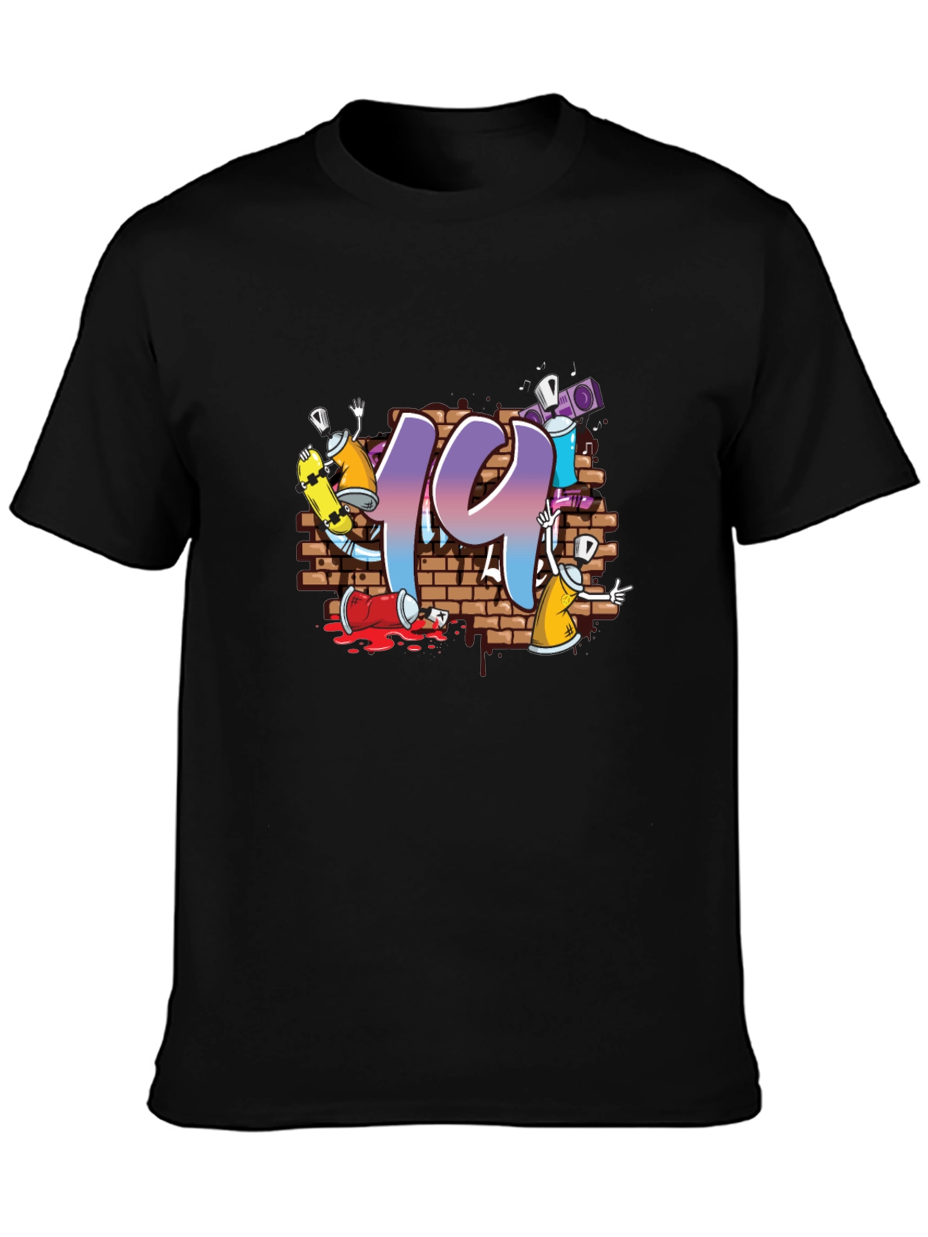 Graffiti Style 19 Graphic Black T-Shirt