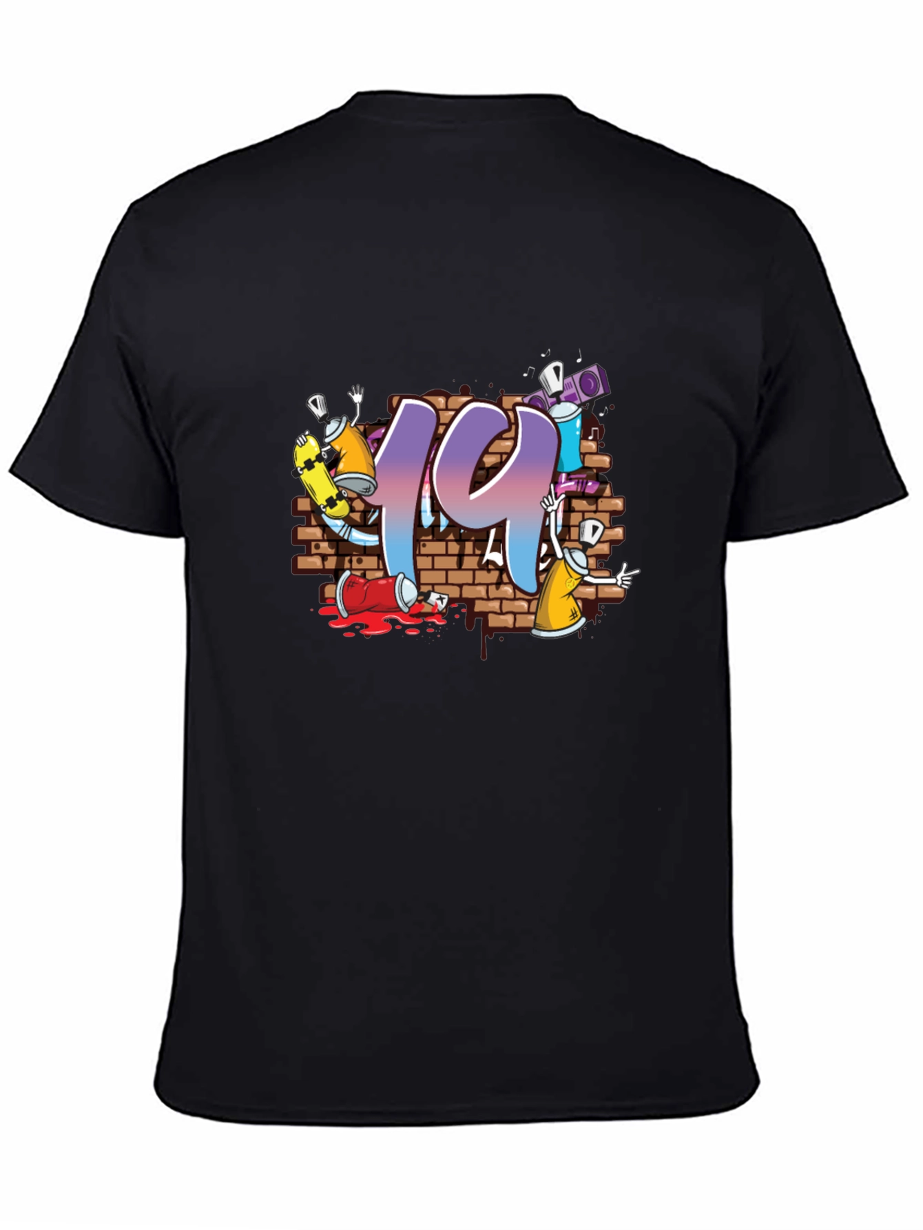 Graffiti Style 19 Graphic Black T-Shirt