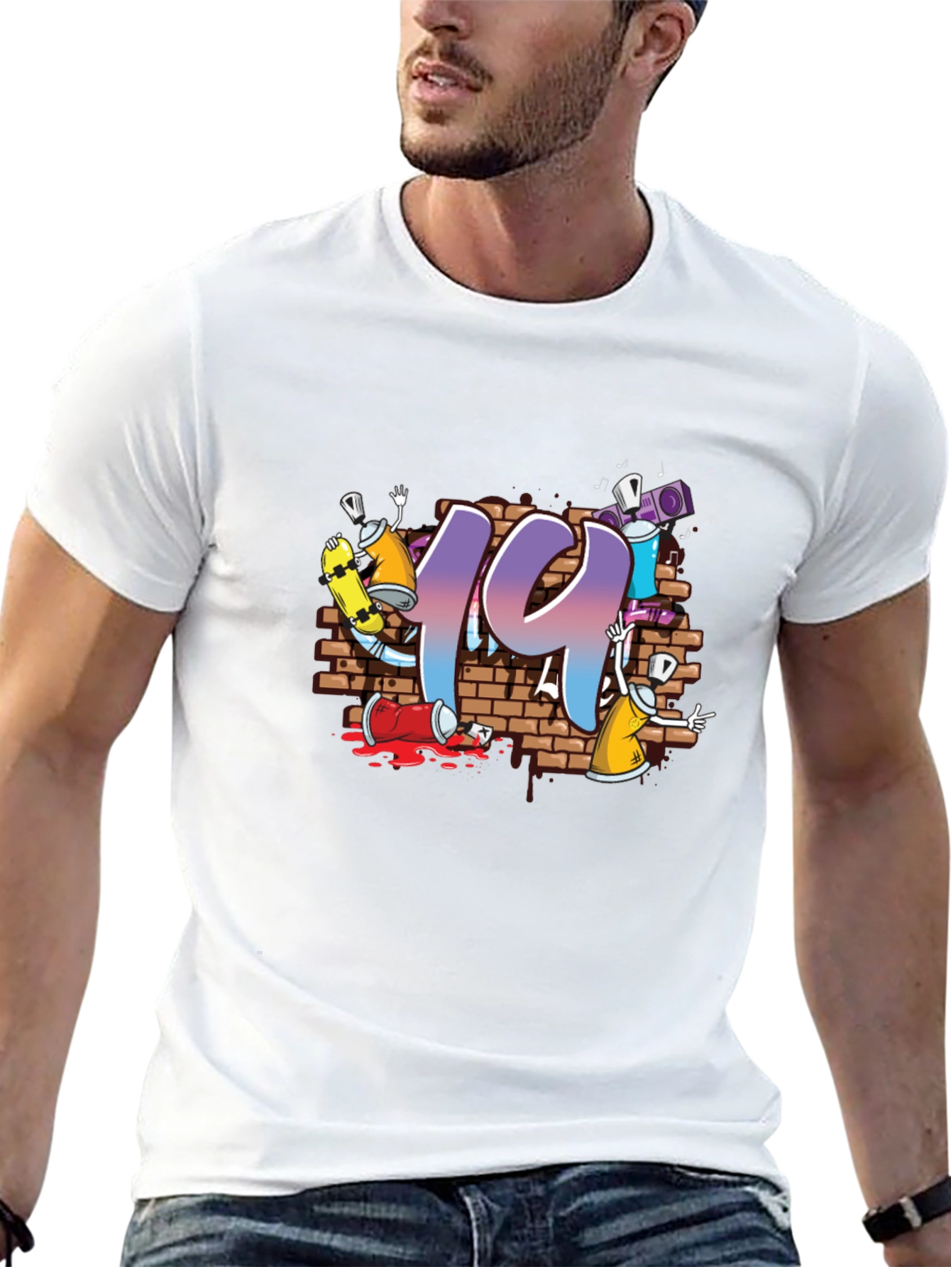 Graffiti Style 19 Graphic Black T-Shirt