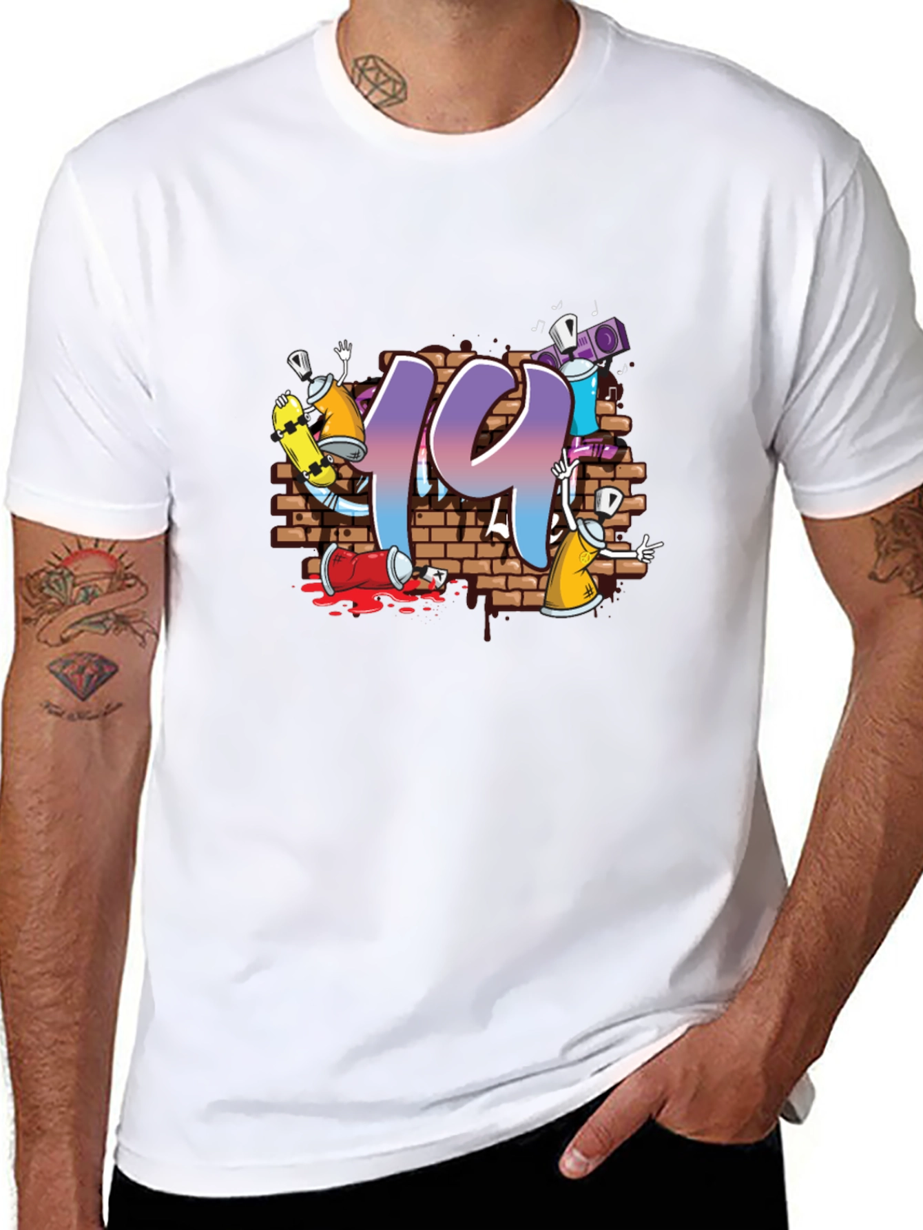 Graffiti Style 19 Graphic Black T-Shirt