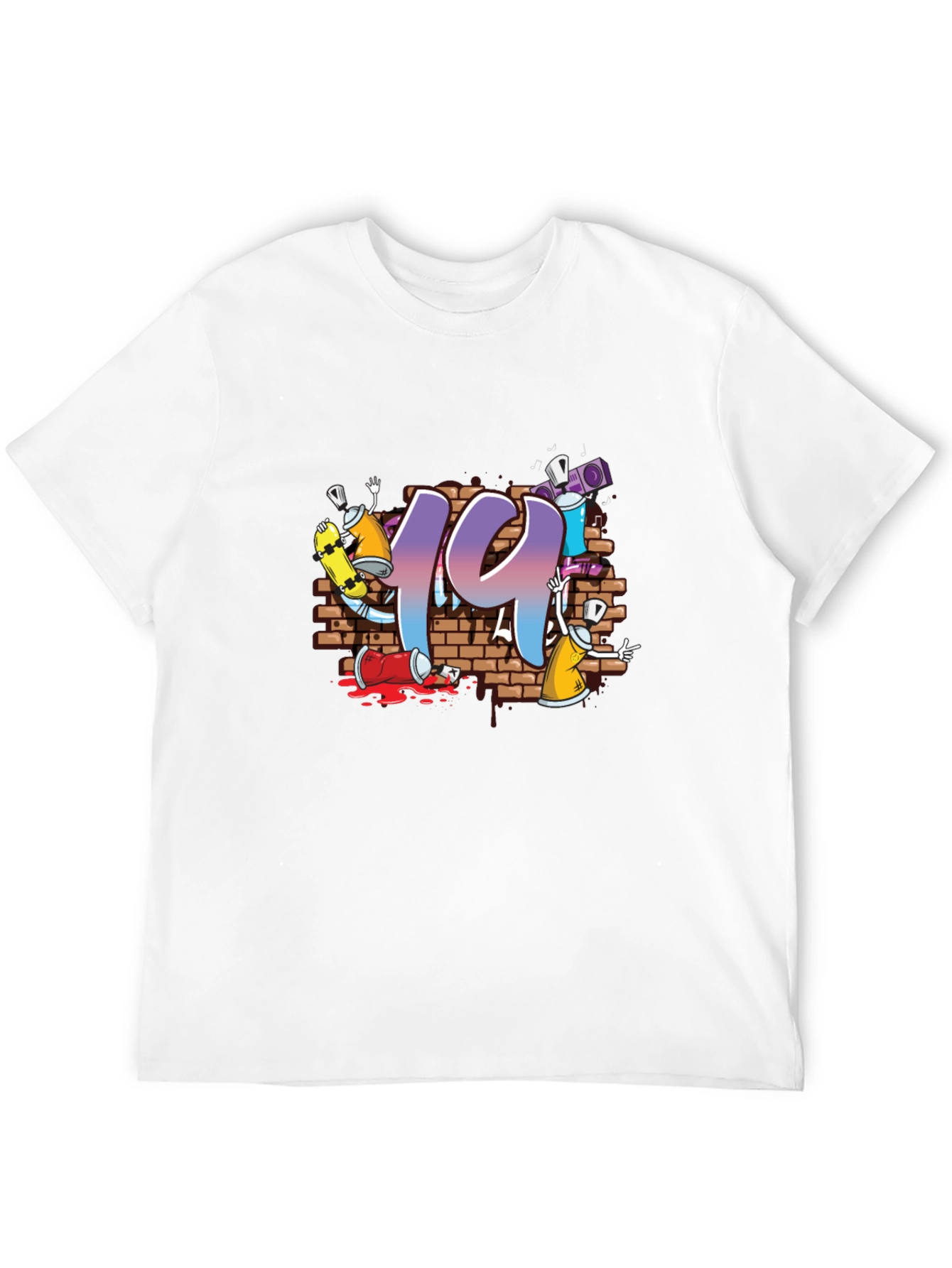 Graffiti Style 19 Graphic Black T-Shirt