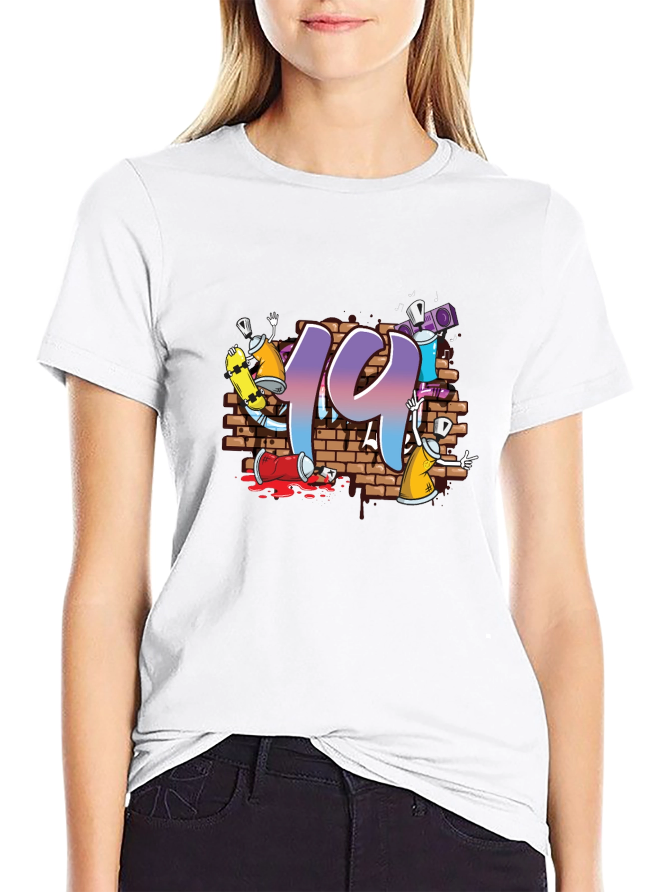 Graffiti Style 19 Graphic Black T-Shirt