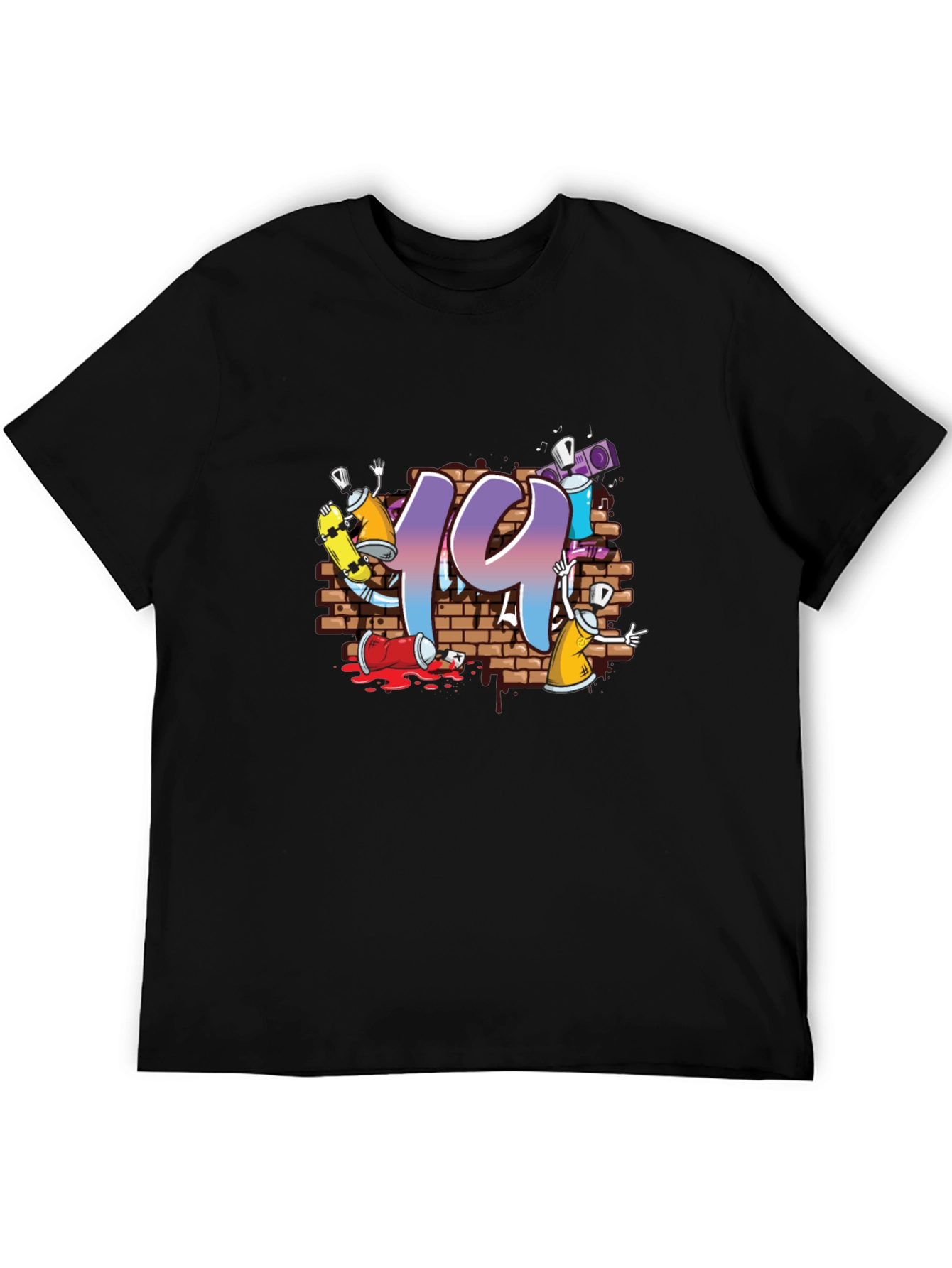 Graffiti Style 19 Graphic Black T-Shirt