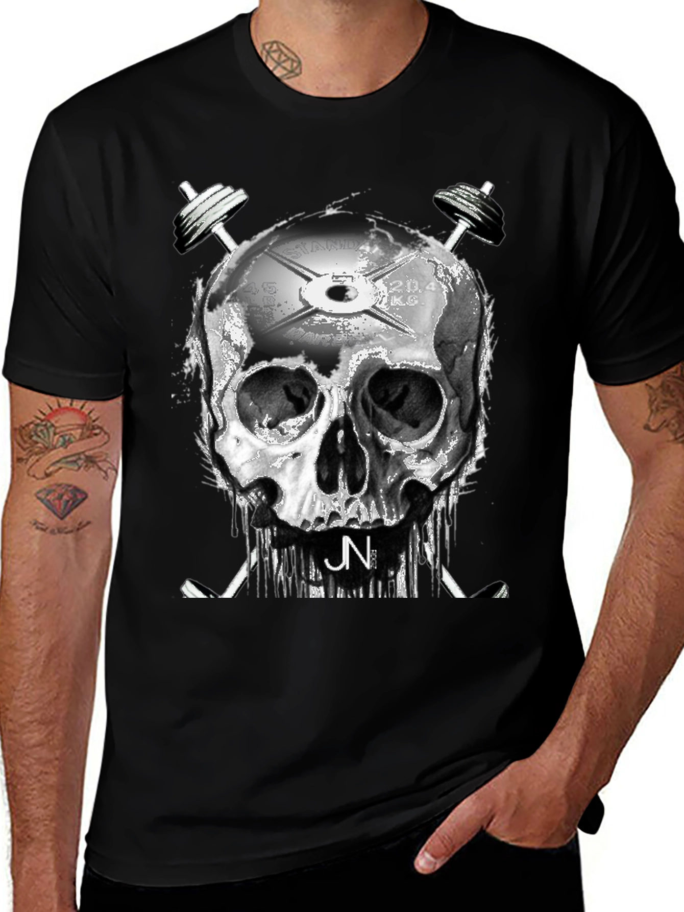 Skull & Weights Graphic T-Shirt - Gym Style