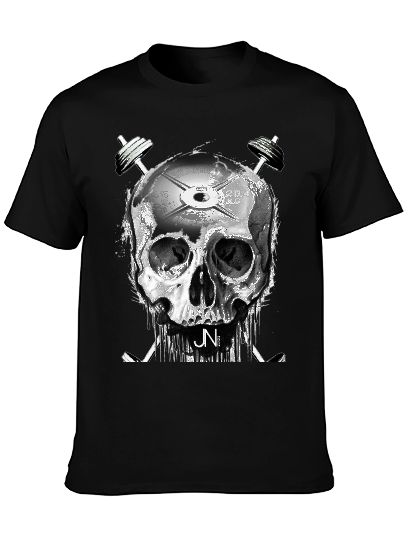 Skull & Weights Graphic T-Shirt - Gym Style