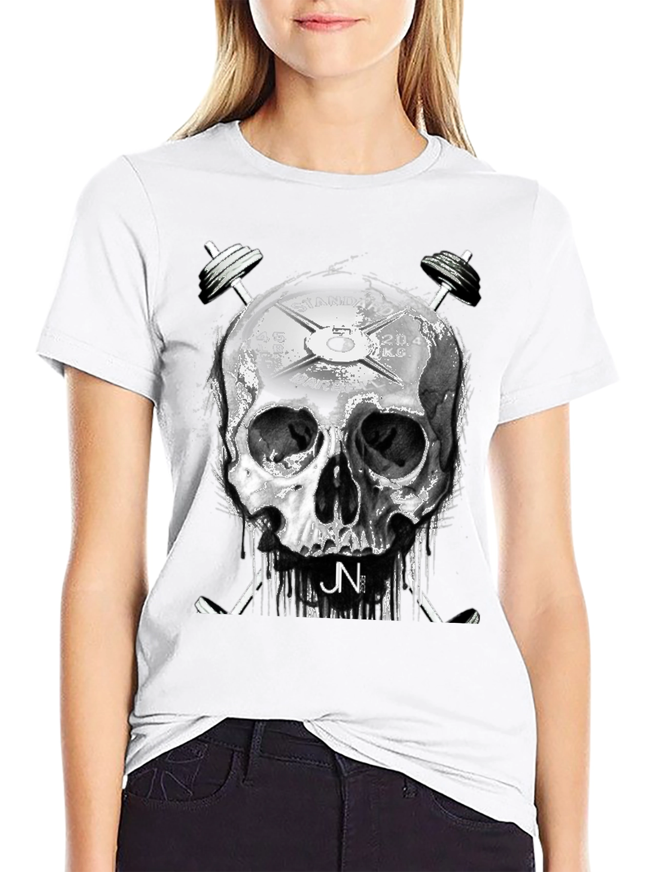 Skull & Weights Graphic T-Shirt - Gym Style