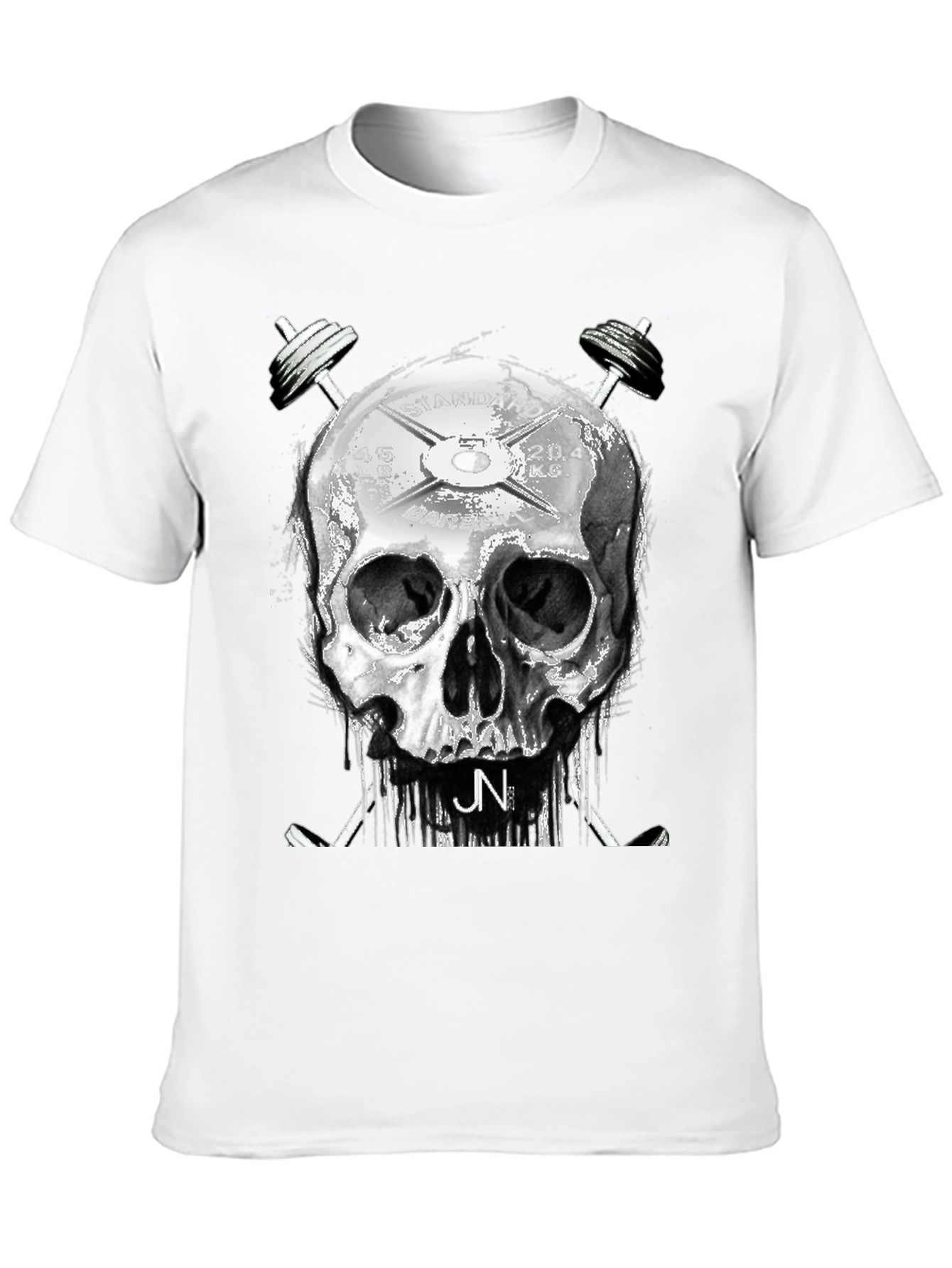 Skull & Weights Graphic T-Shirt - Gym Style