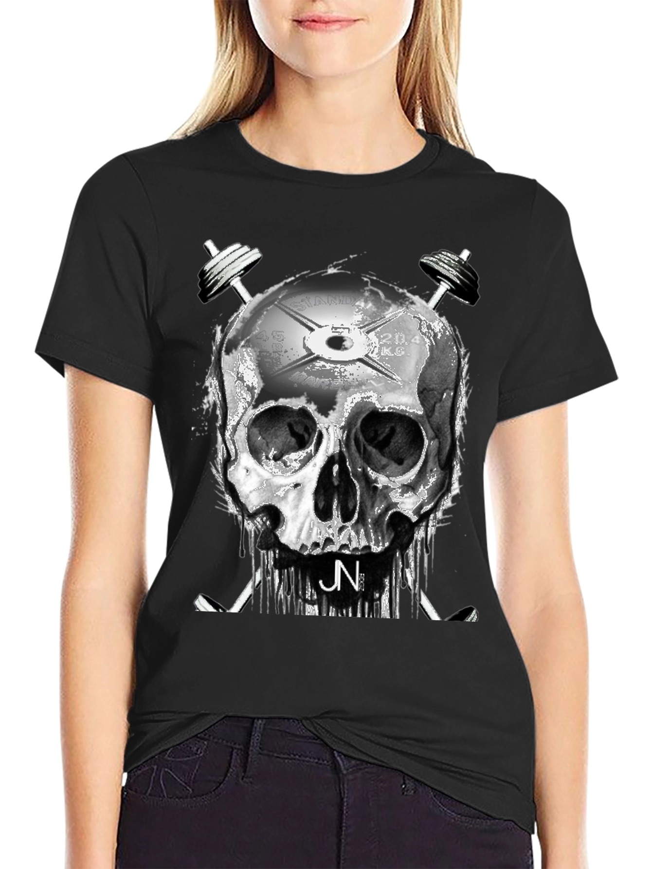 Skull & Weights Graphic T-Shirt - Gym Style
