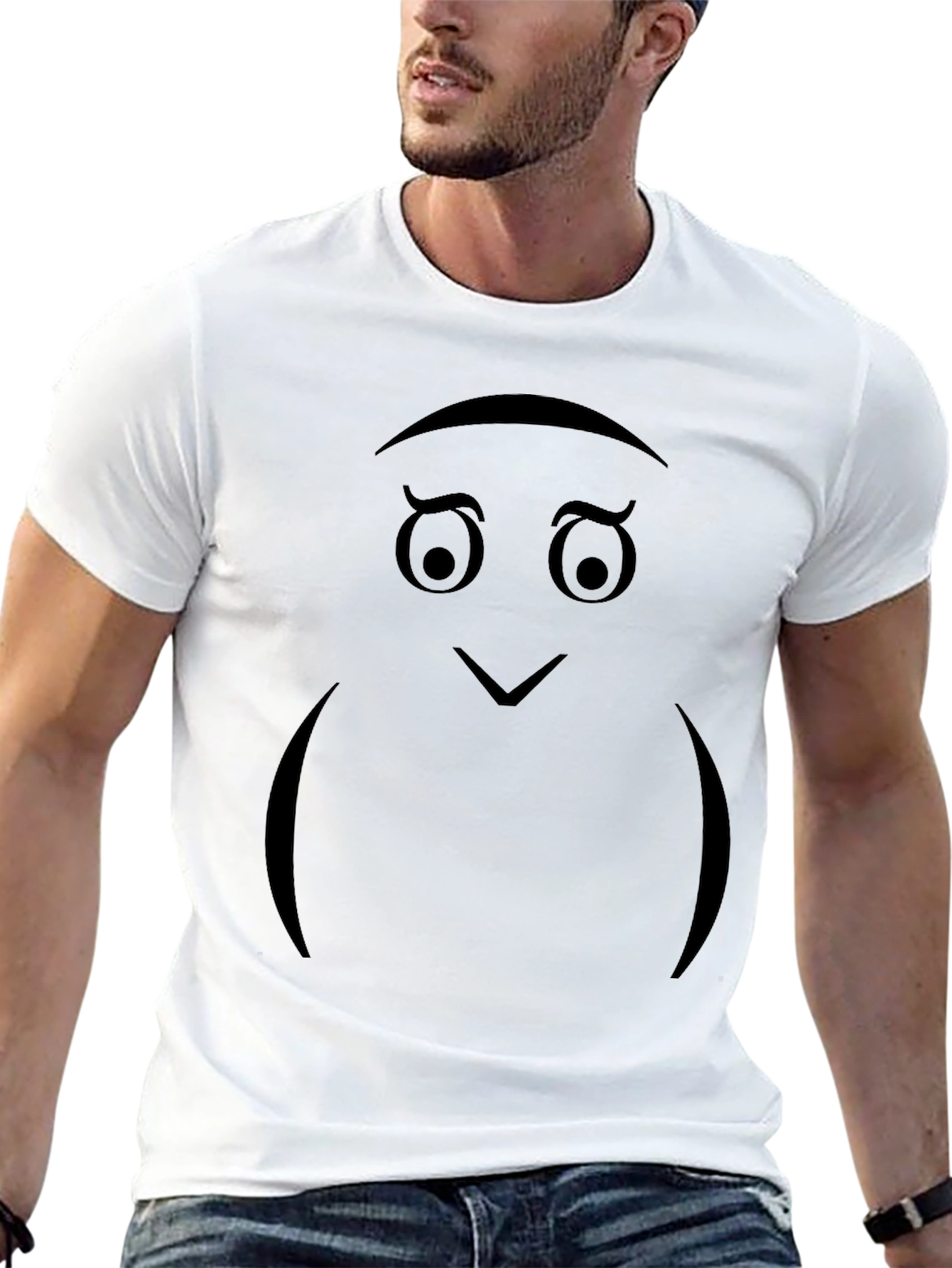 Whimsical Owl Face Black T-Shirt