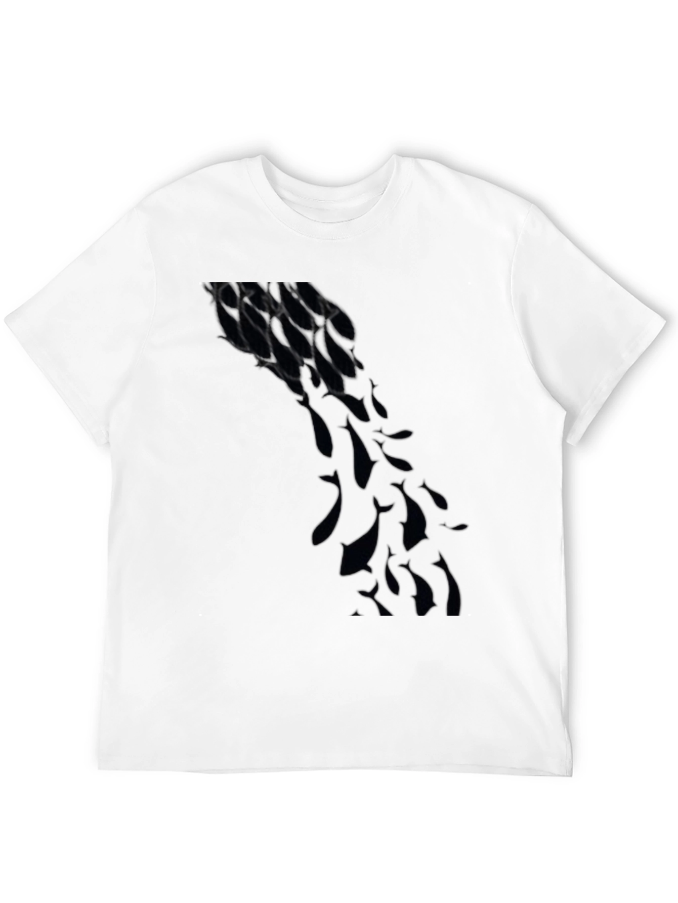 Mens Black Graphic Tee - Abstract Design