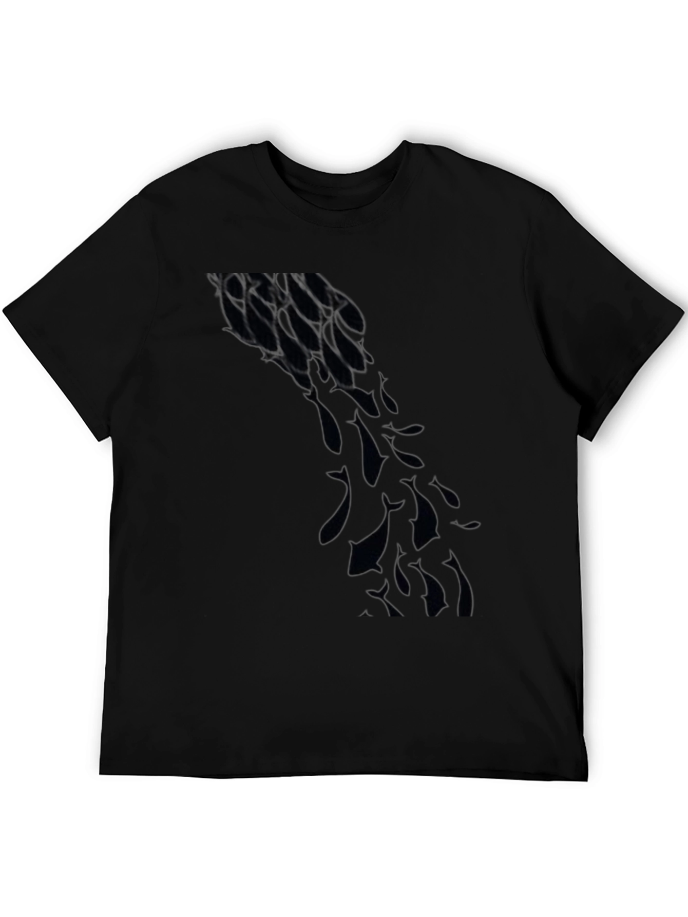 Mens Black Graphic Tee - Abstract Design