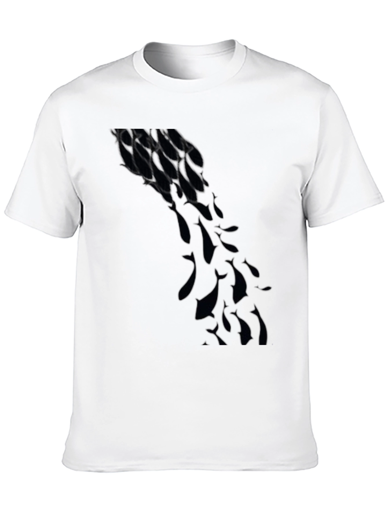 Mens Black Graphic Tee - Abstract Design