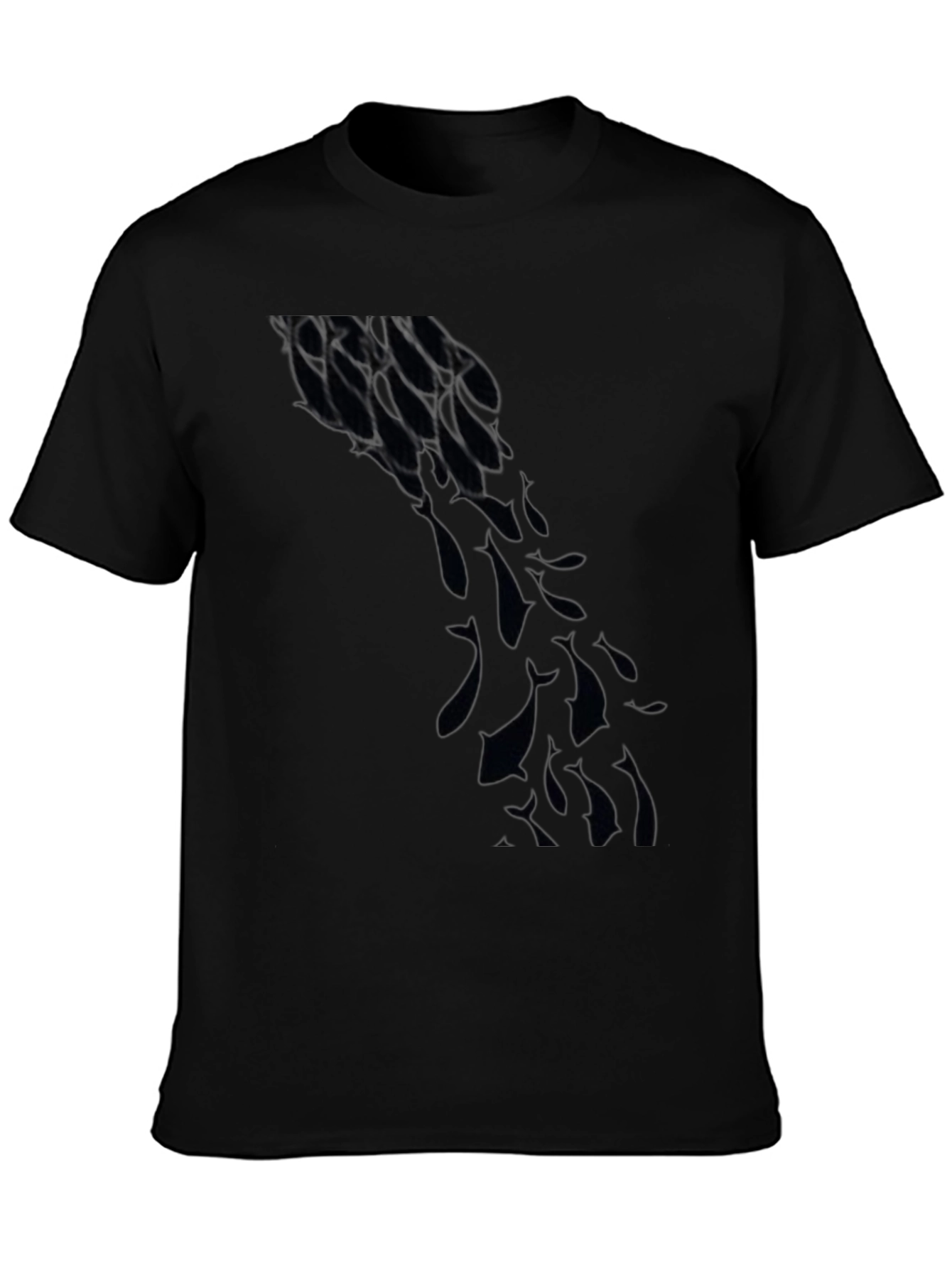 Mens Black Graphic Tee - Abstract Design