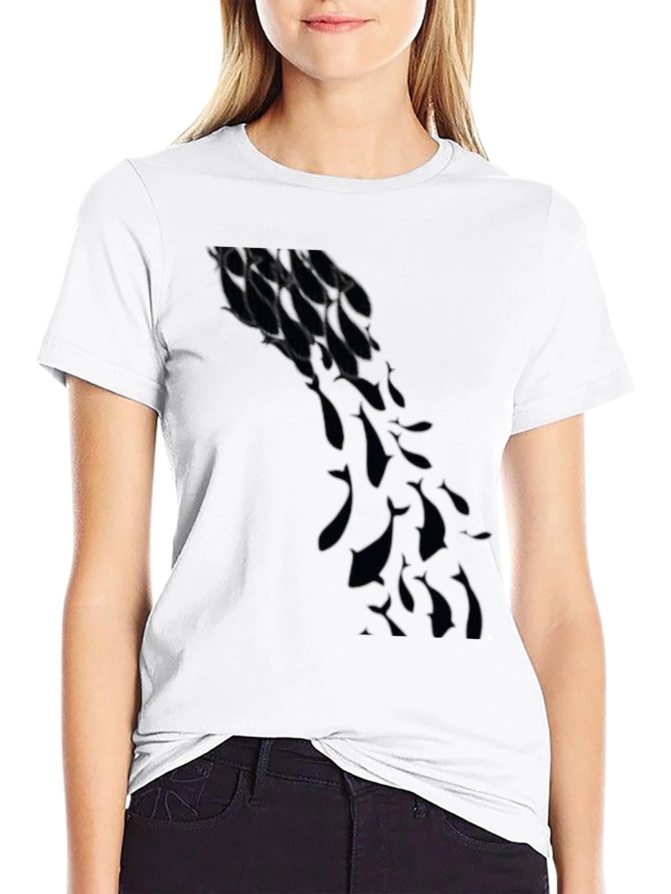 Mens Black Graphic Tee - Abstract Design