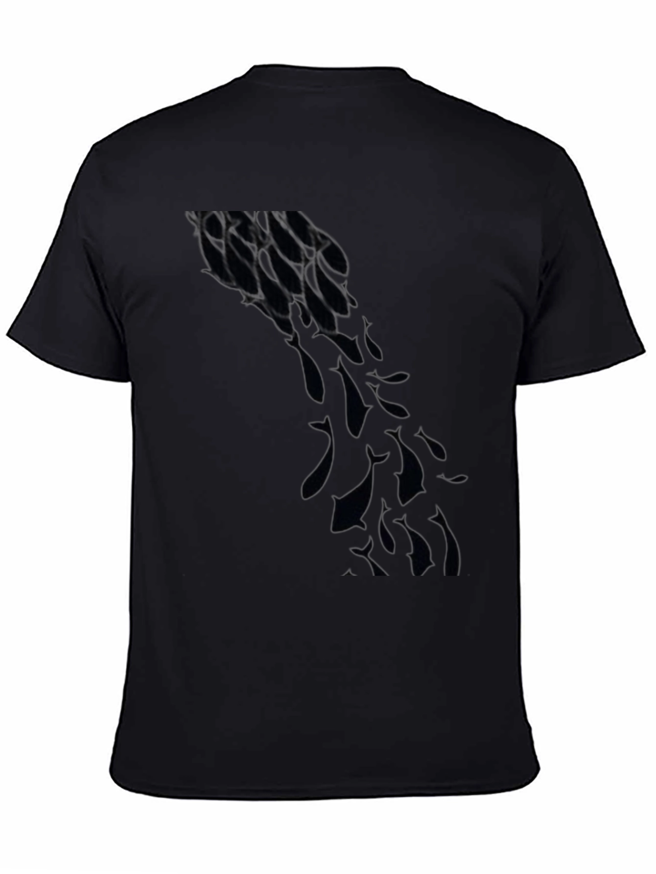 Mens Black Graphic Tee - Abstract Design