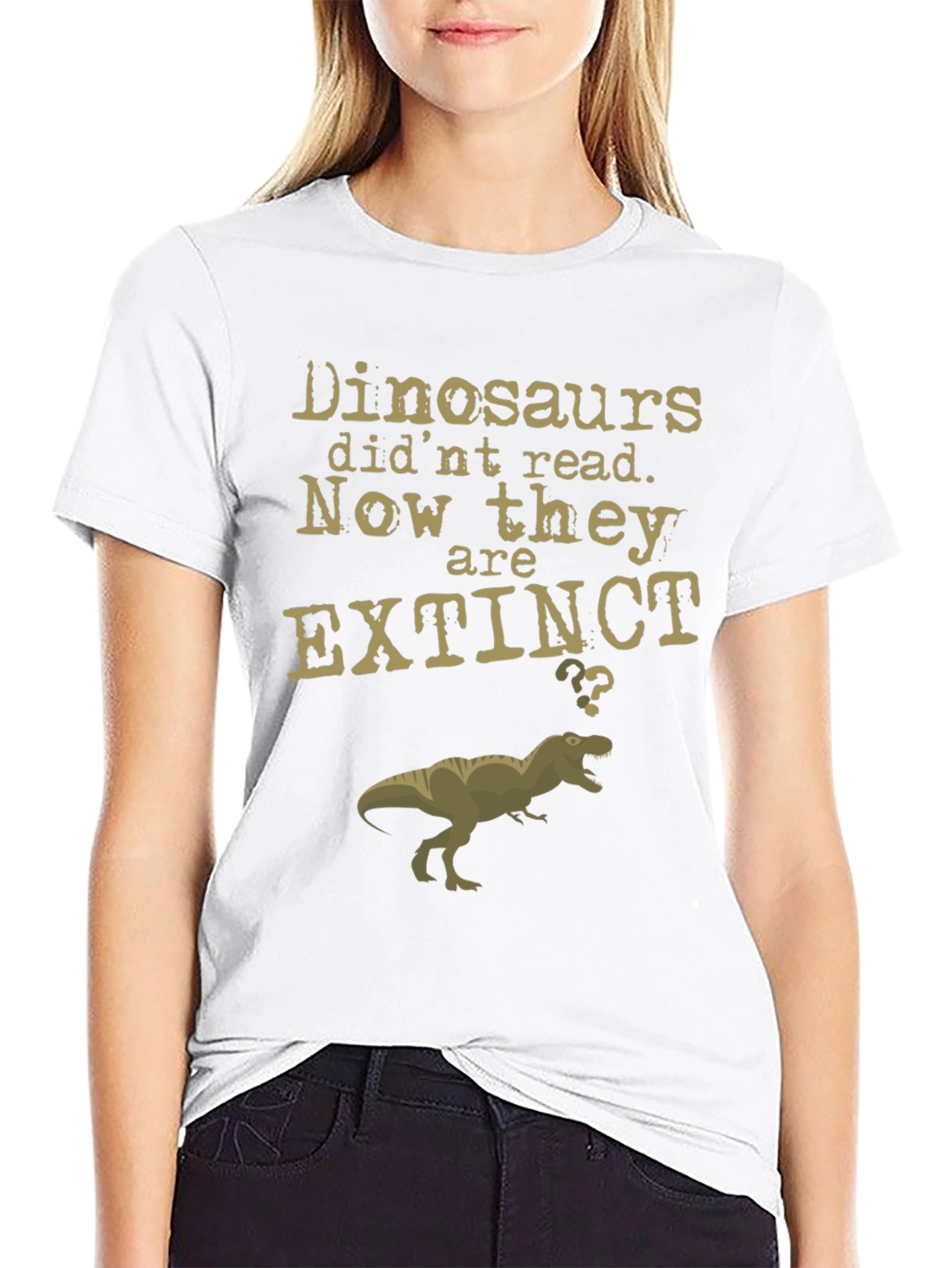 Dinosaurs Reading T-Shirt - Extinct Funny Tee