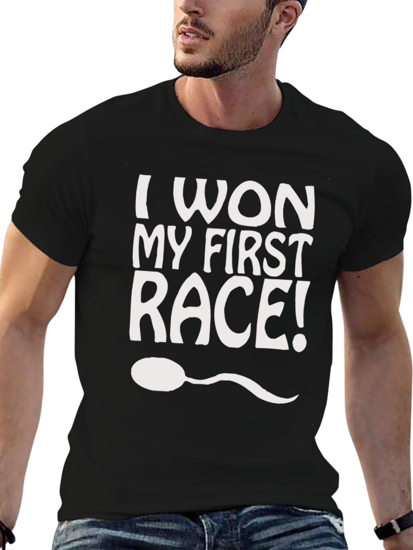 I Won My First Race T-Shirt Funny Graphic Tee