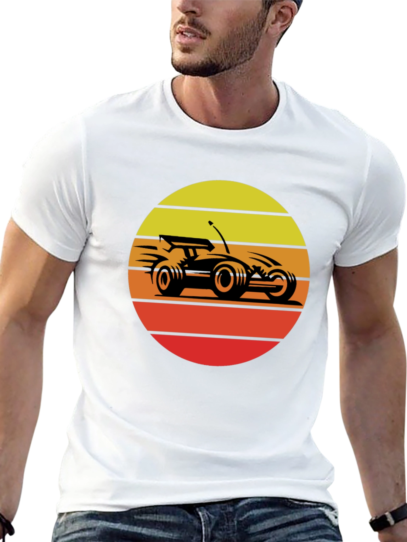 Retro RC Car Sunset Graphic T-Shirt