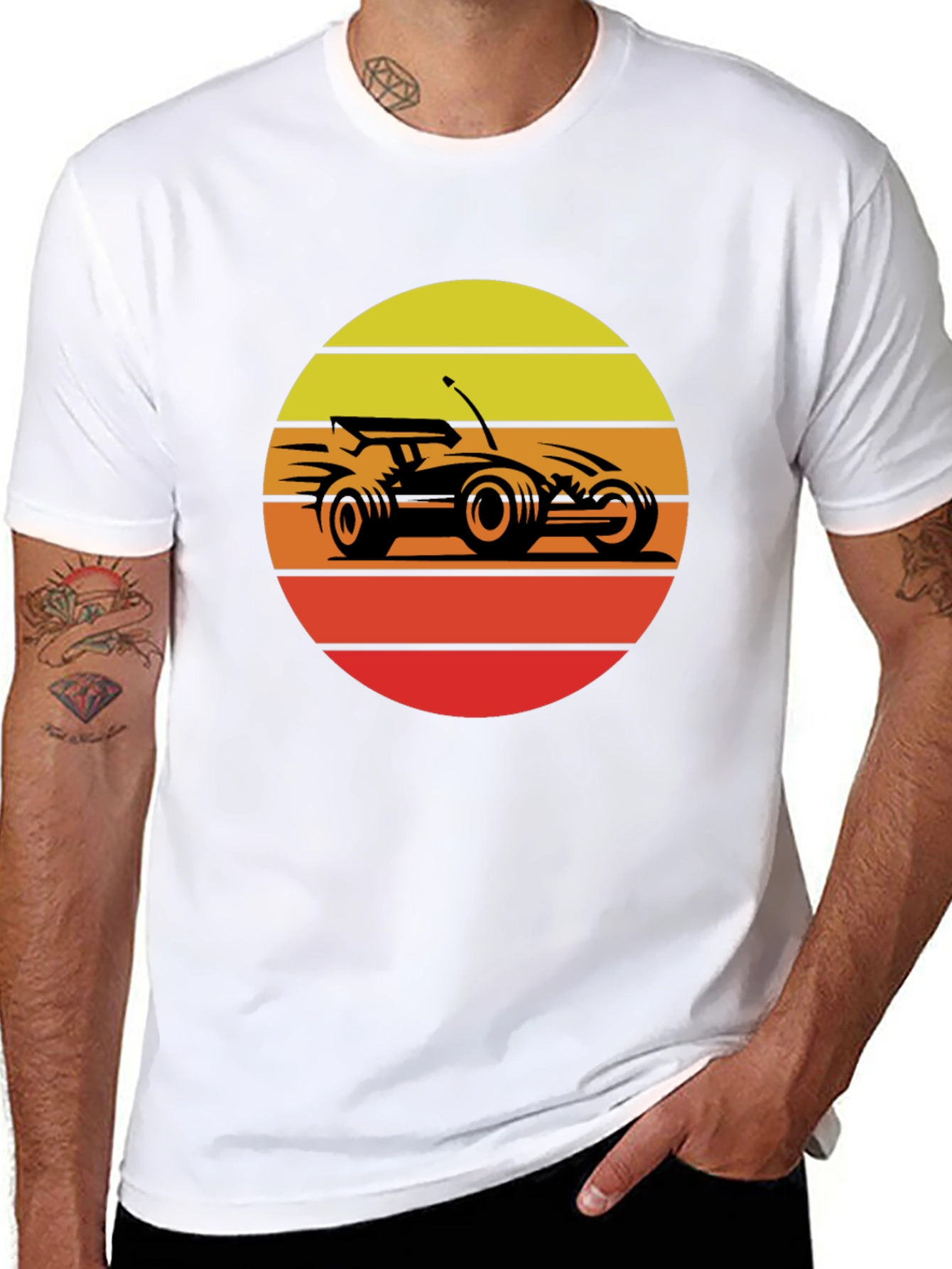 Retro RC Car Sunset Graphic T-Shirt