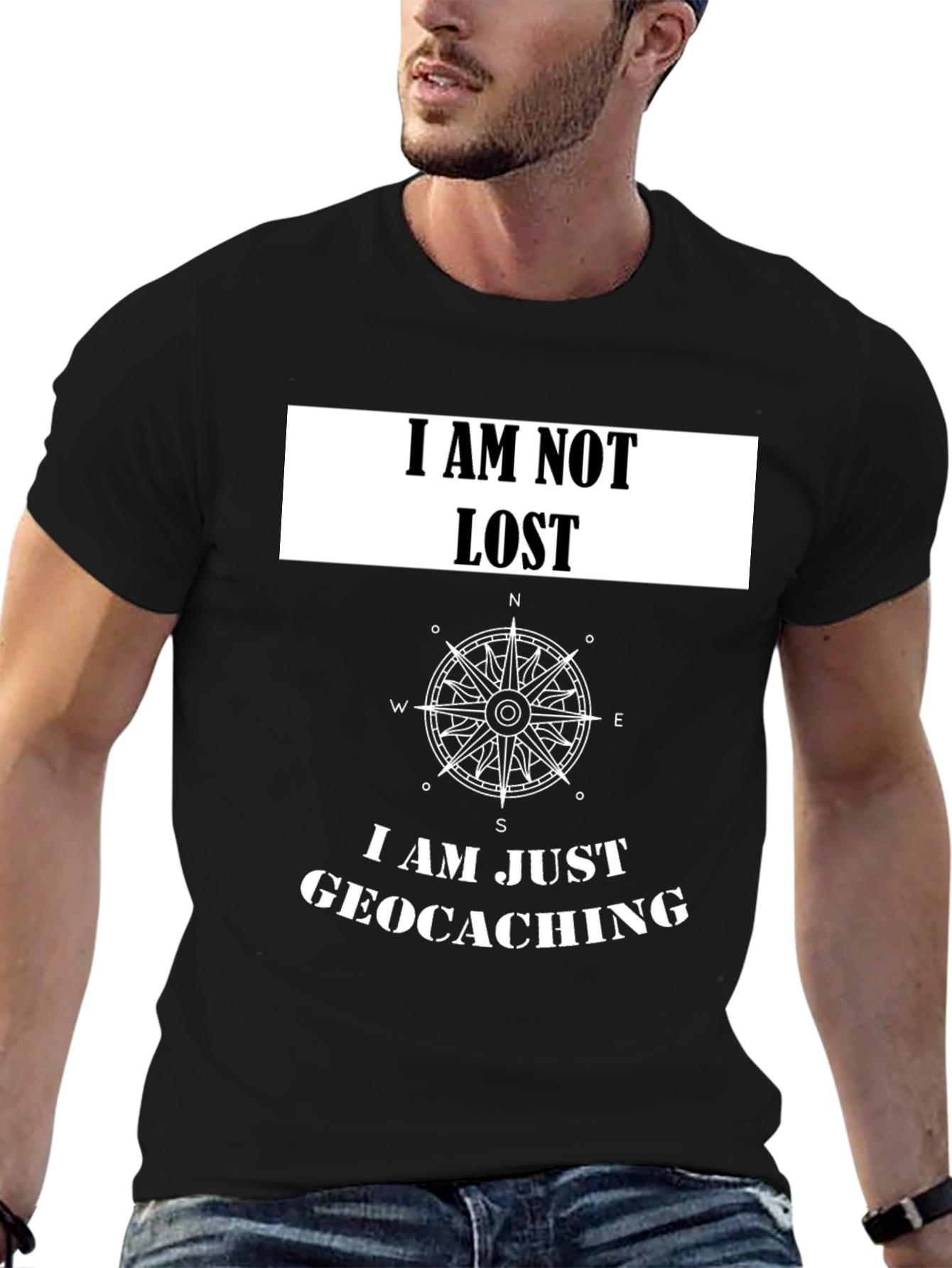 Geocaching T-Shirt - I Am Not Lost Compass Tee