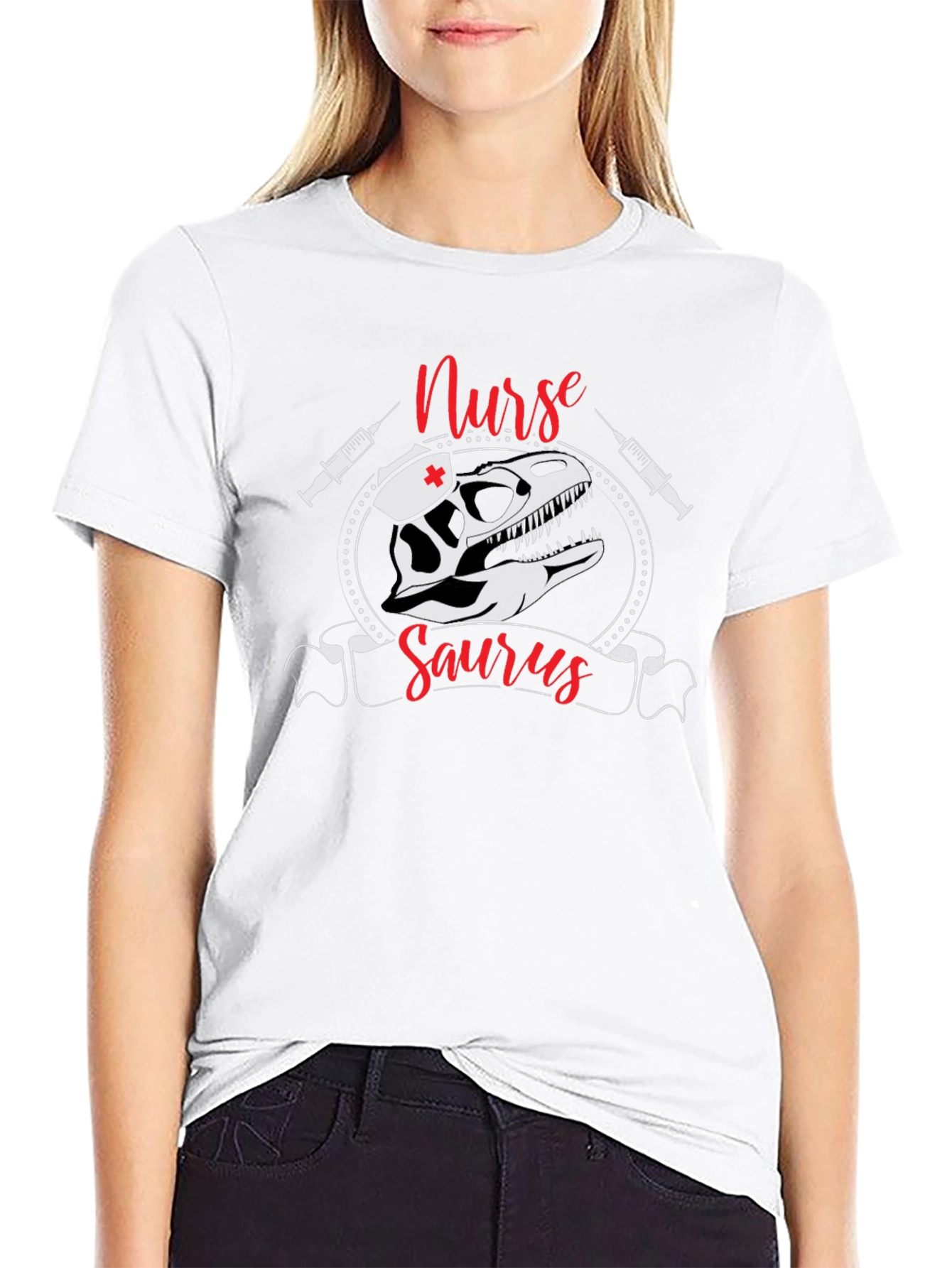 Nurse Saurus Black T-Shirt