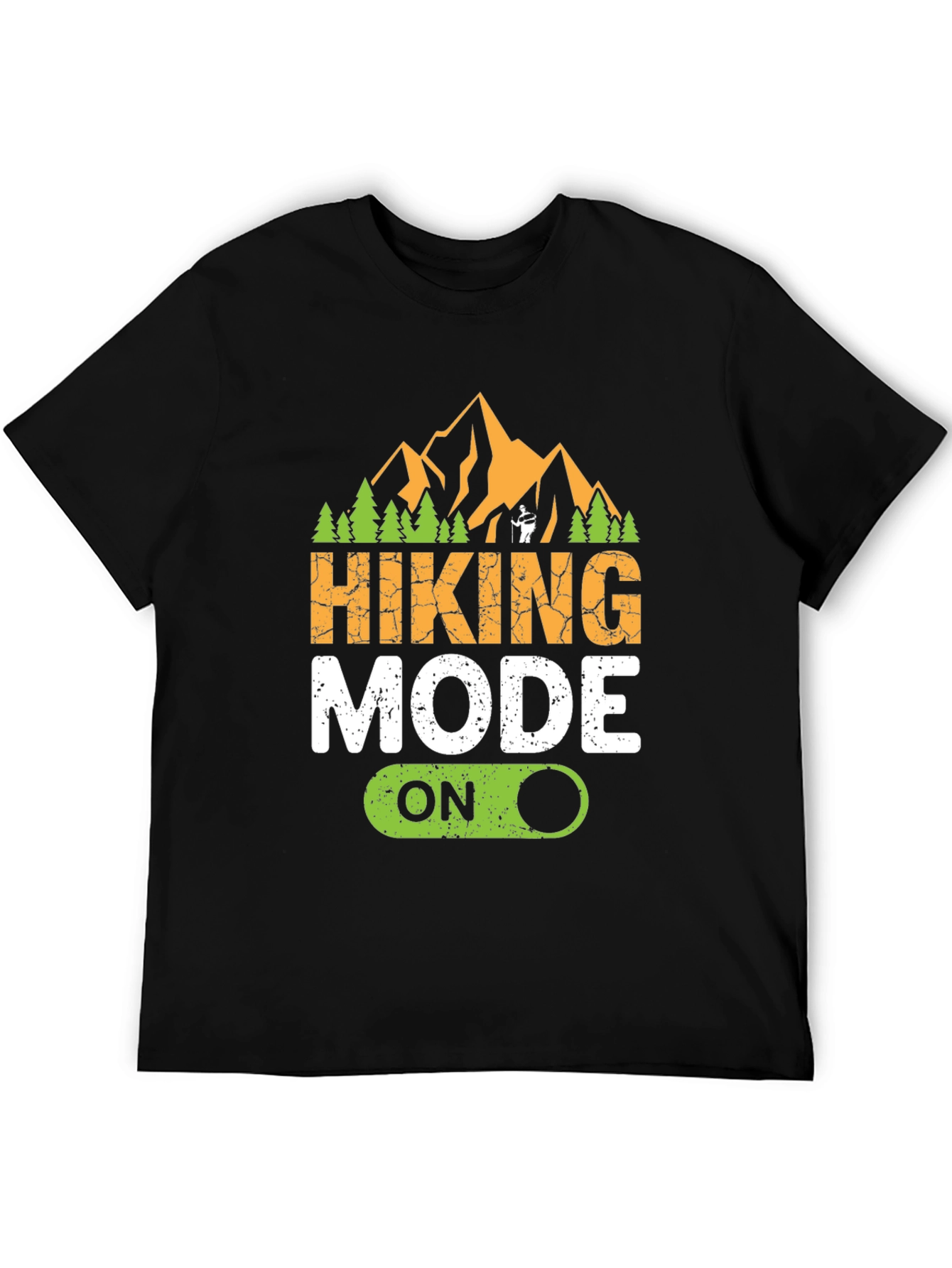 Hiking Mode On Black Graphic T-Shirt