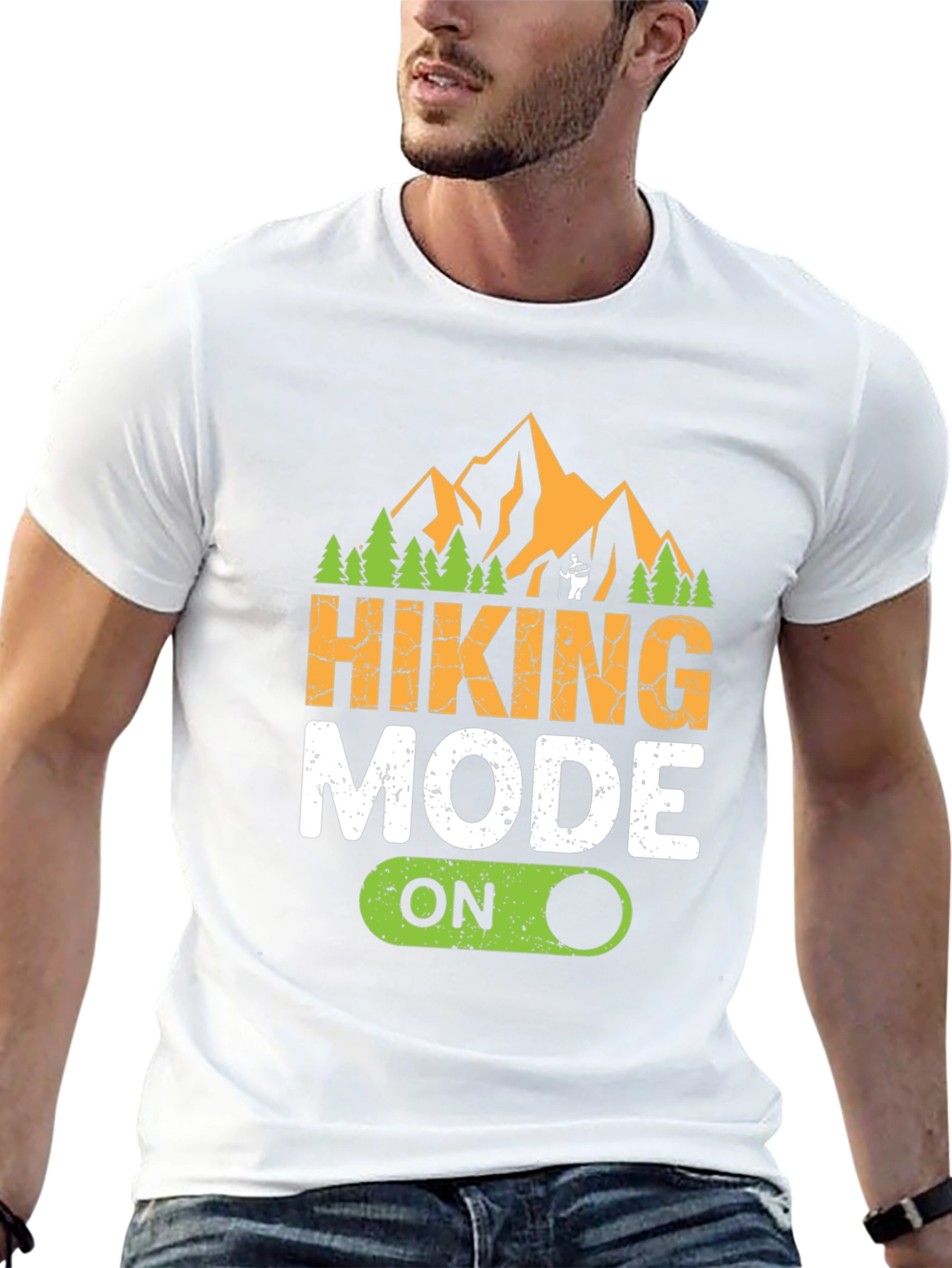Hiking Mode On Black Graphic T-Shirt
