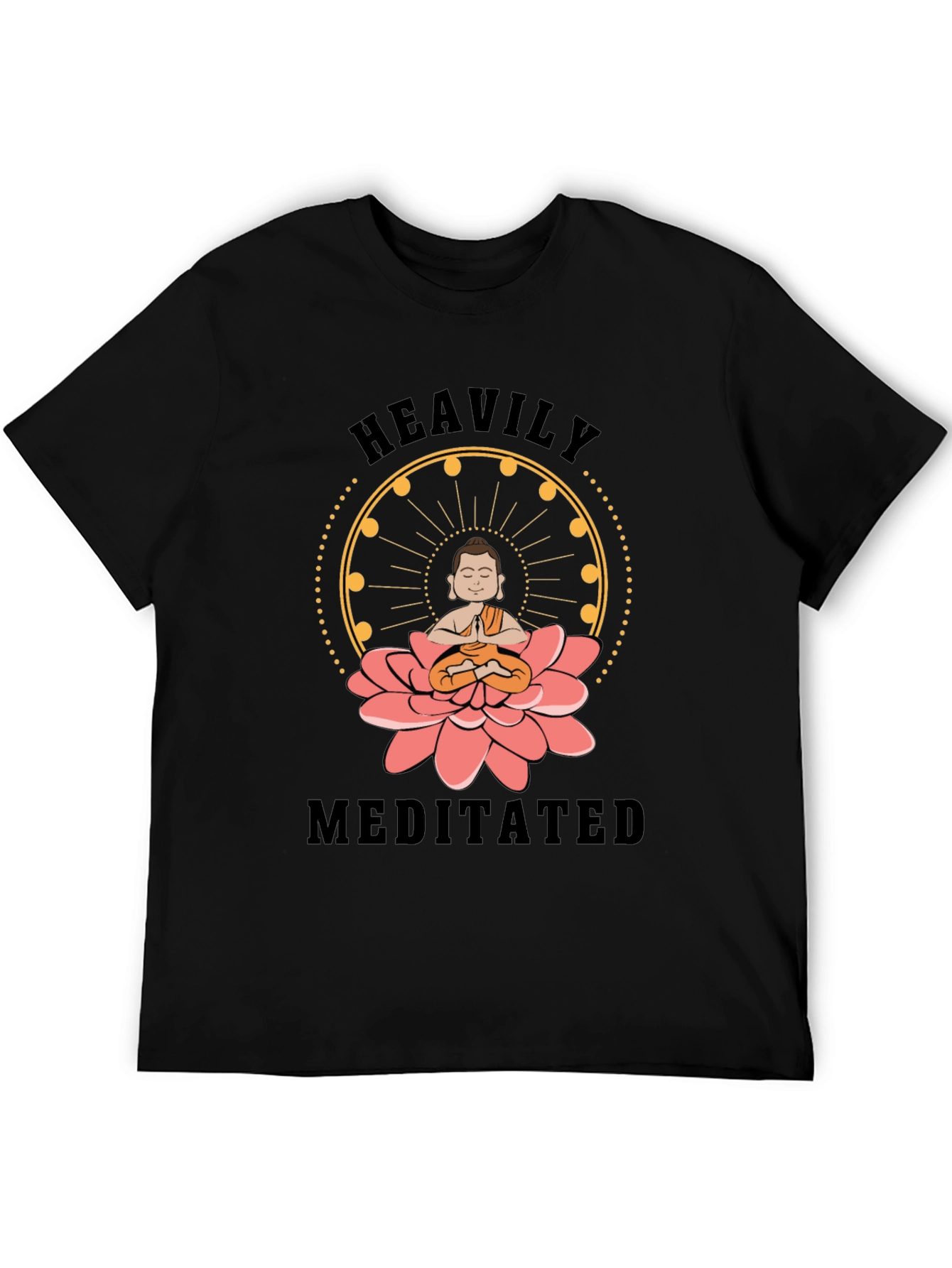 Heavily Meditated Buddha Lotus Graphic T-Shirt
