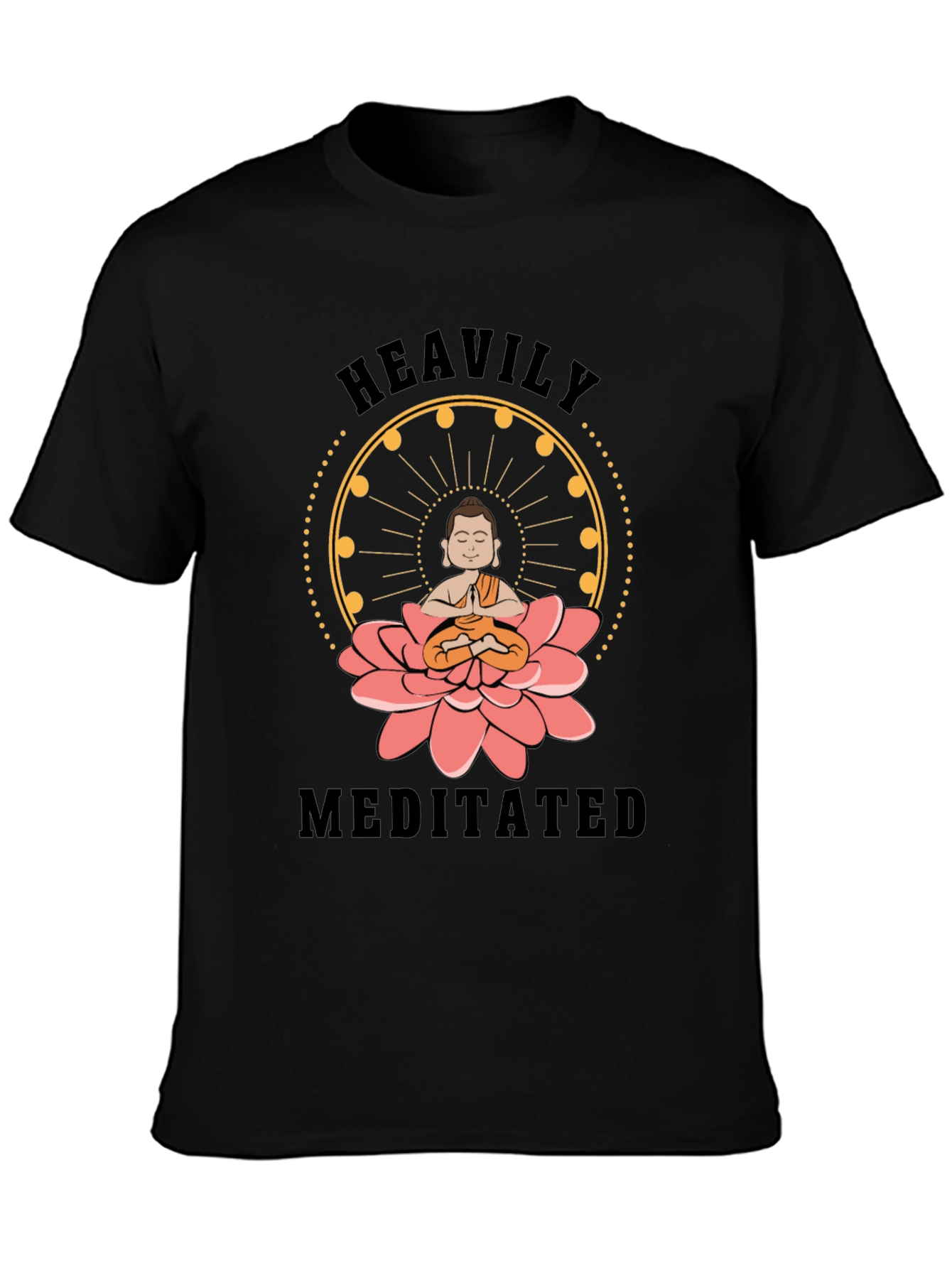 Heavily Meditated Buddha Lotus Graphic T-Shirt