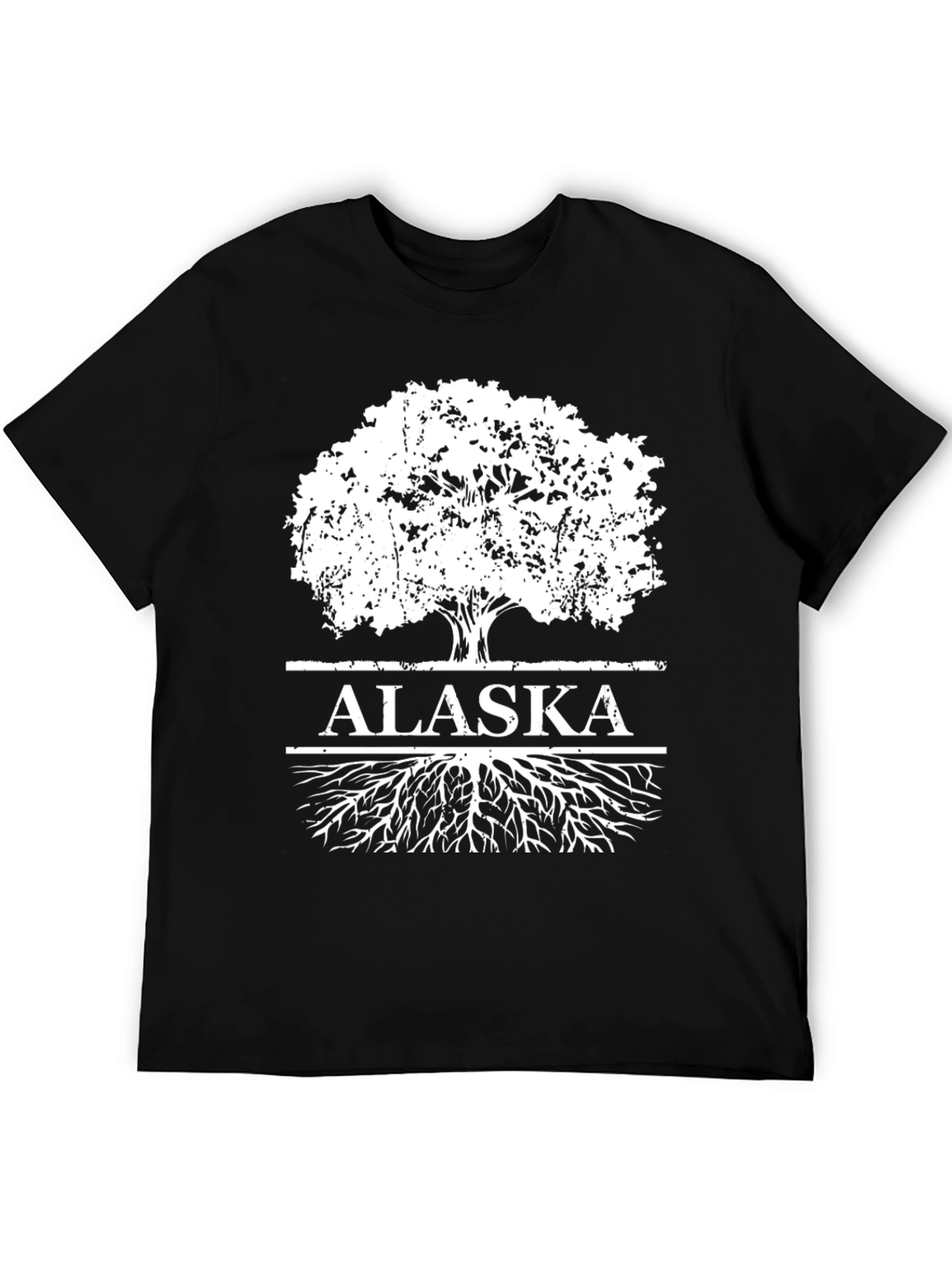 Alaska Tree Roots Graphic Print Black T-Shirt