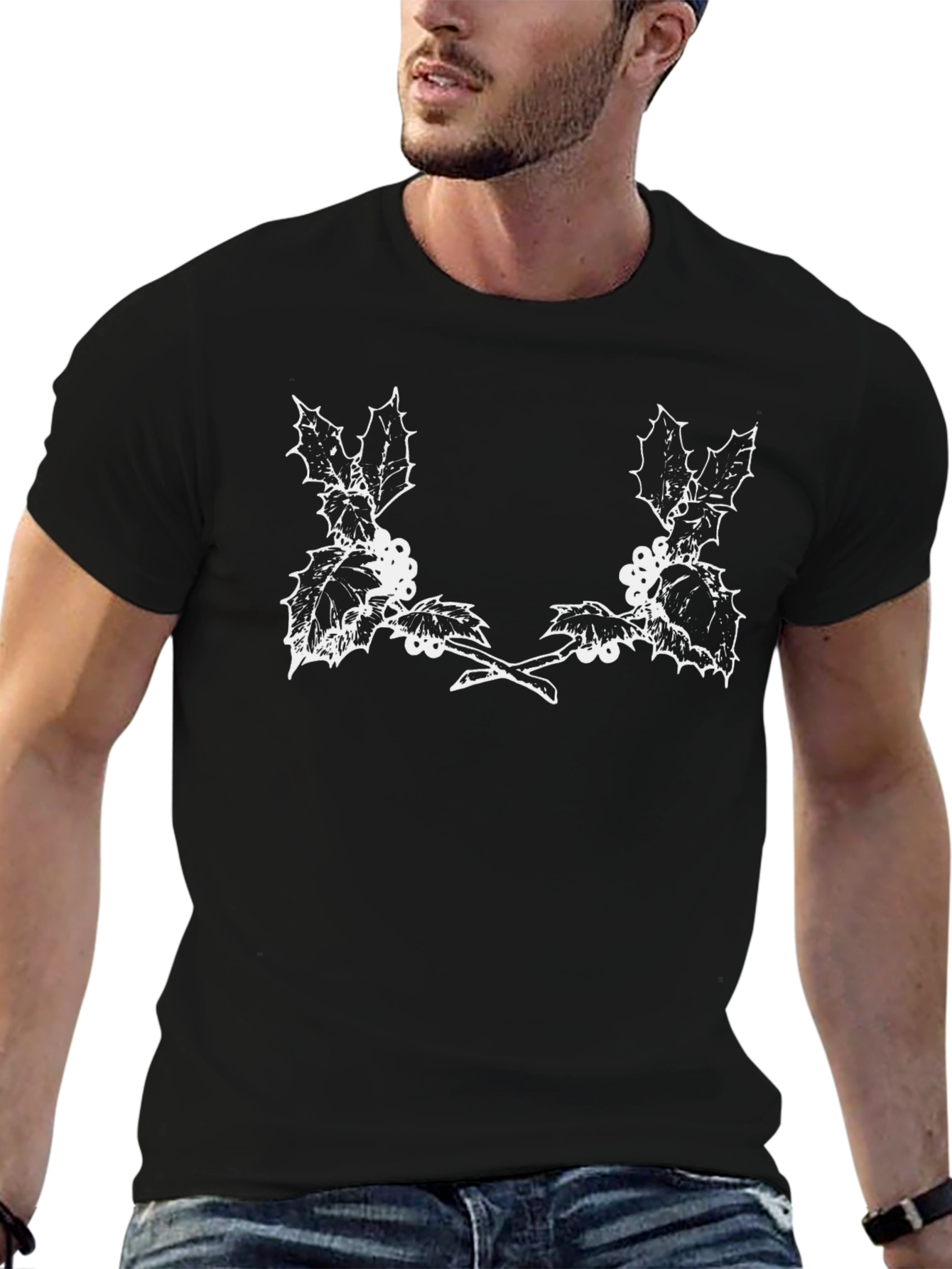 Holly Berry Graphic Tee - Black Casual Wear