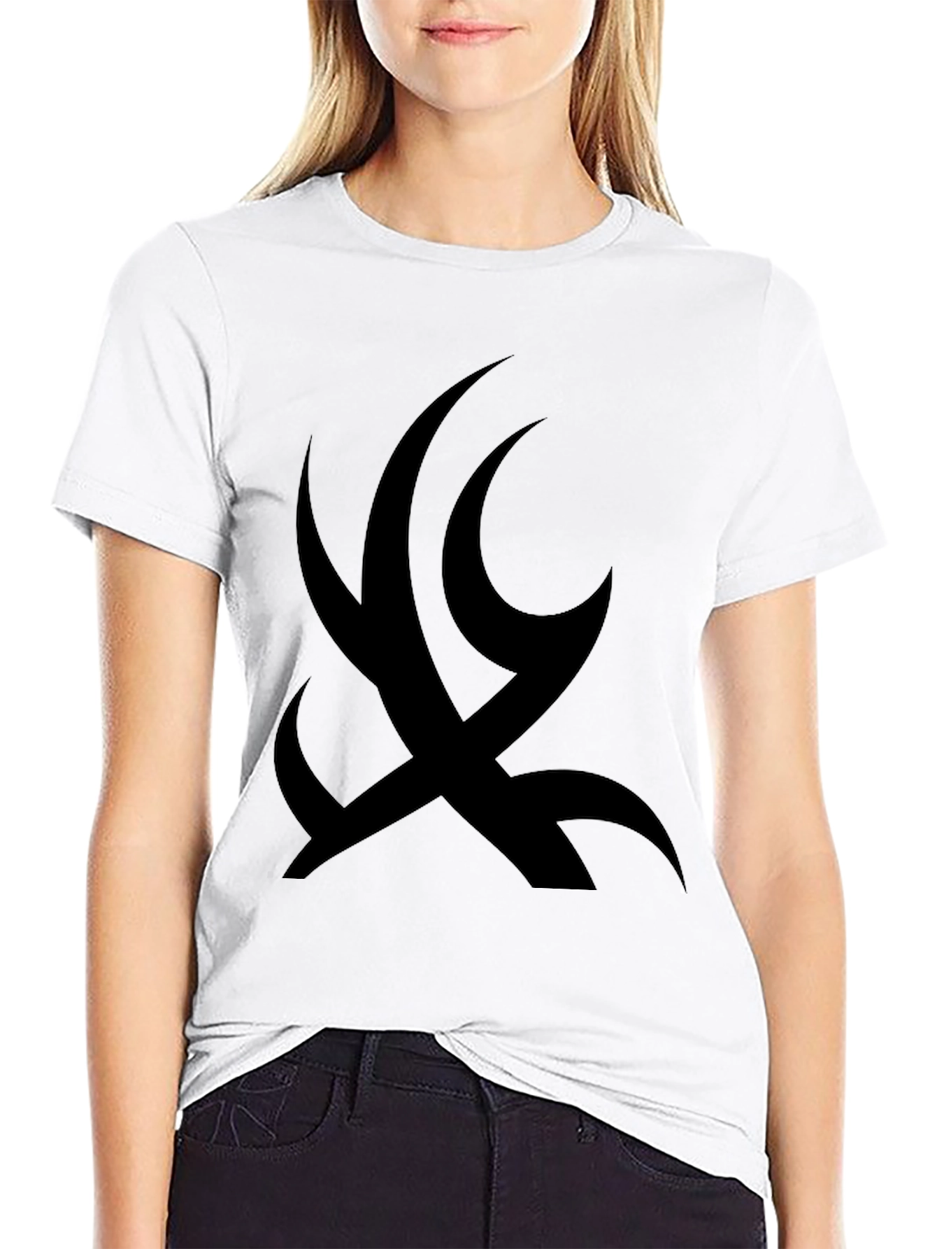 Black T-Shirt with Abstract Graphic