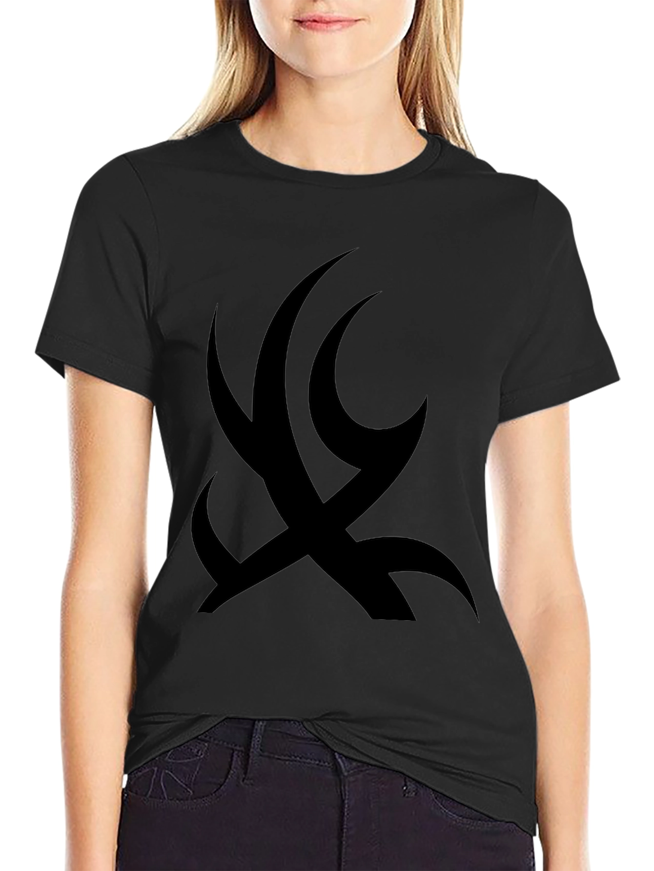 Black T-Shirt with Abstract Graphic