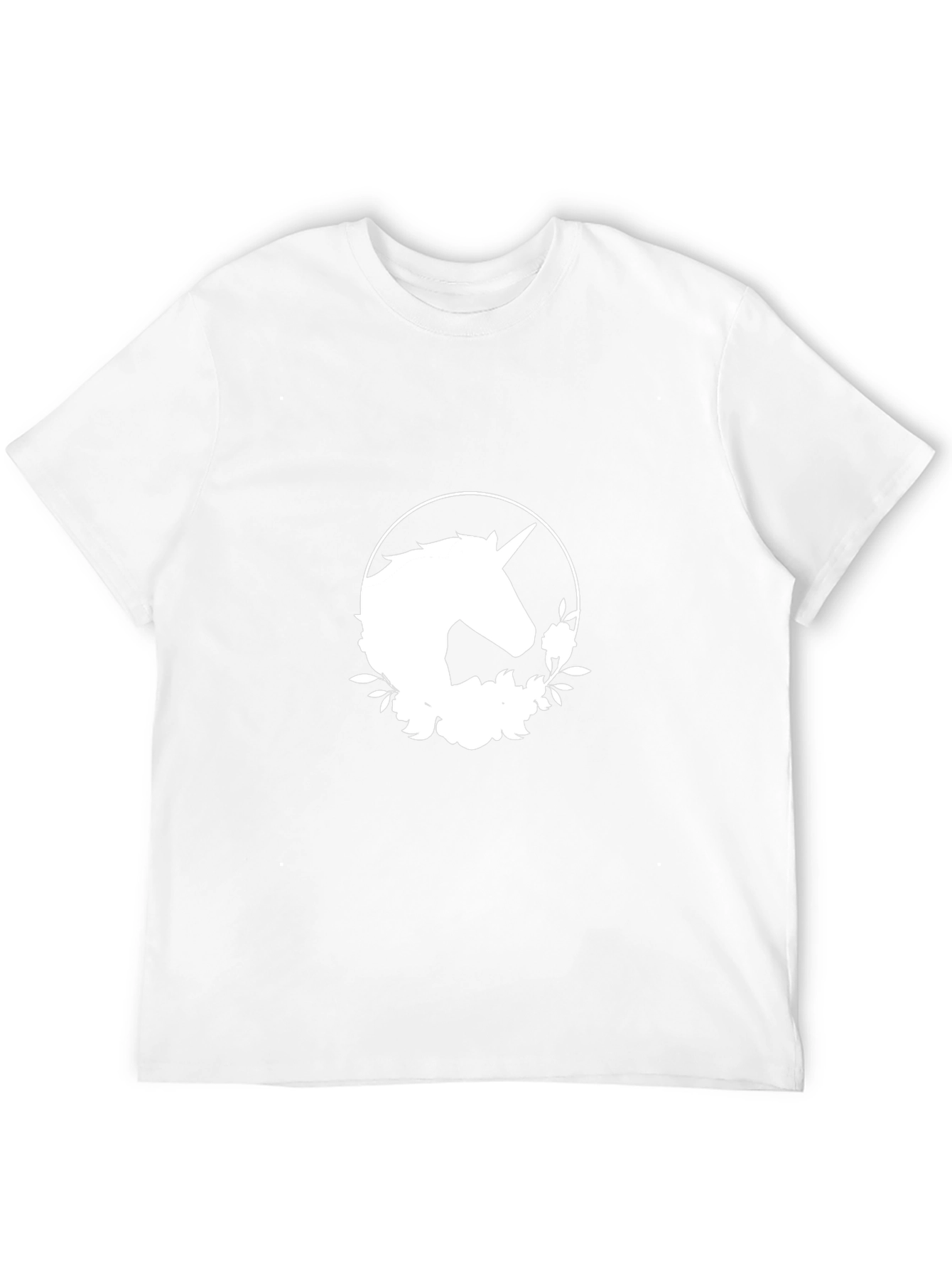 Unicorn Floral Graphic Black T-Shirt