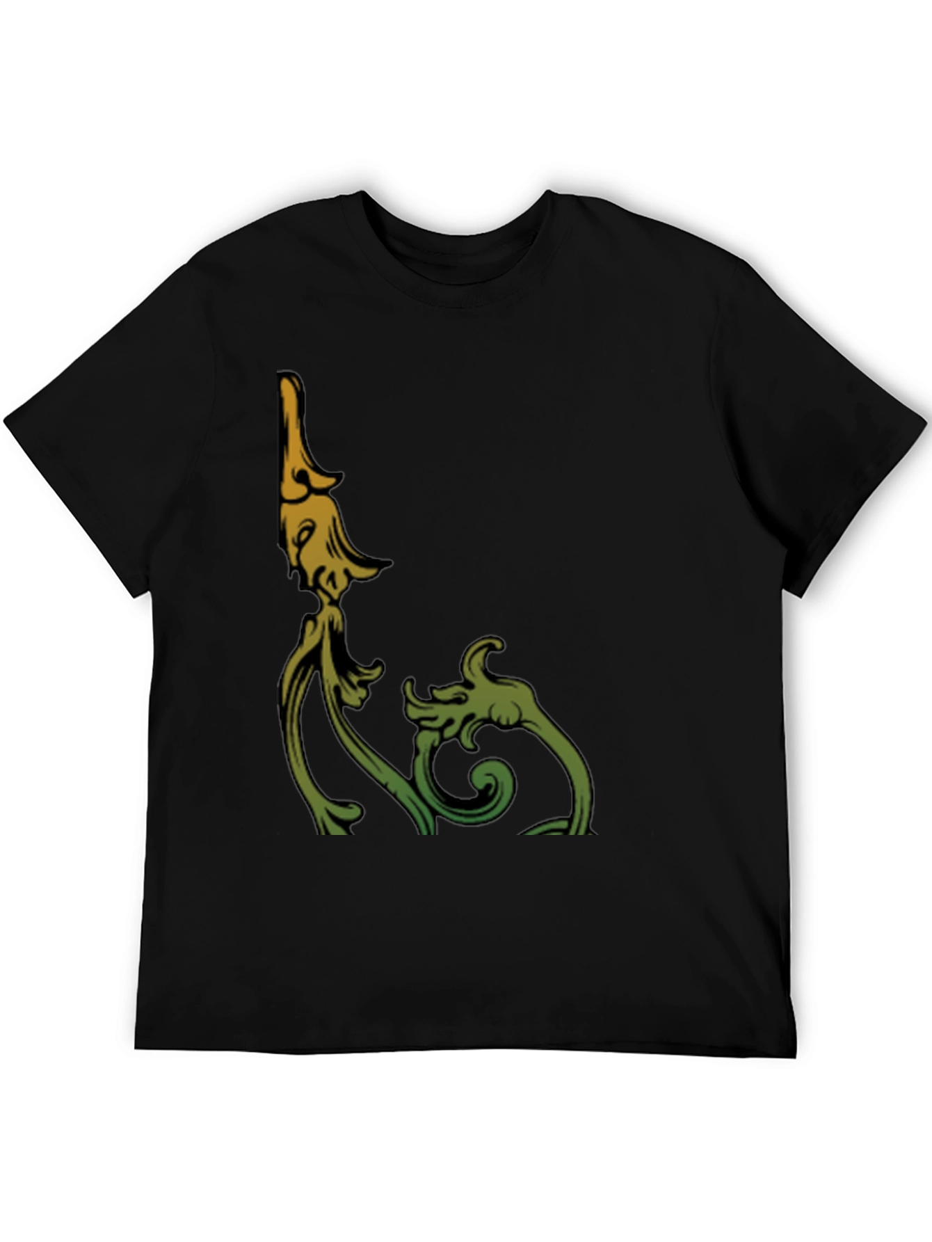 Unique Floral Graphic Black T-Shirt