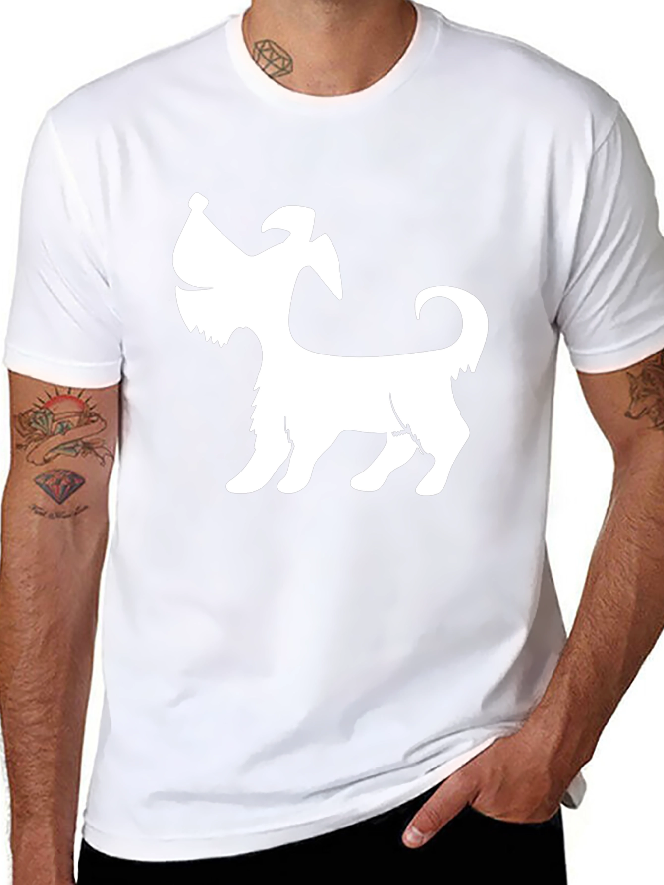 Dog Silhouette Black T-Shirt