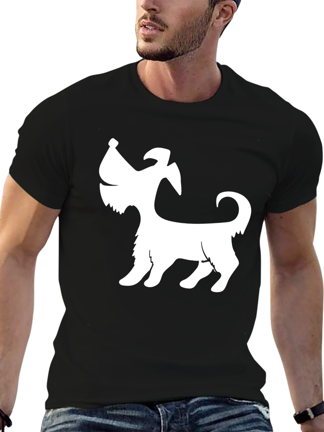 Dog Silhouette Black T-Shirt